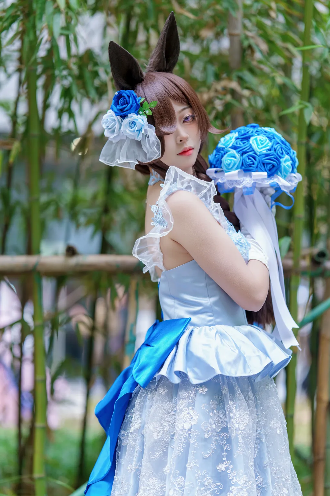 【米浴cos】赛马娘闪耀优俊少女竹林里的花嫁 - 第 4 张