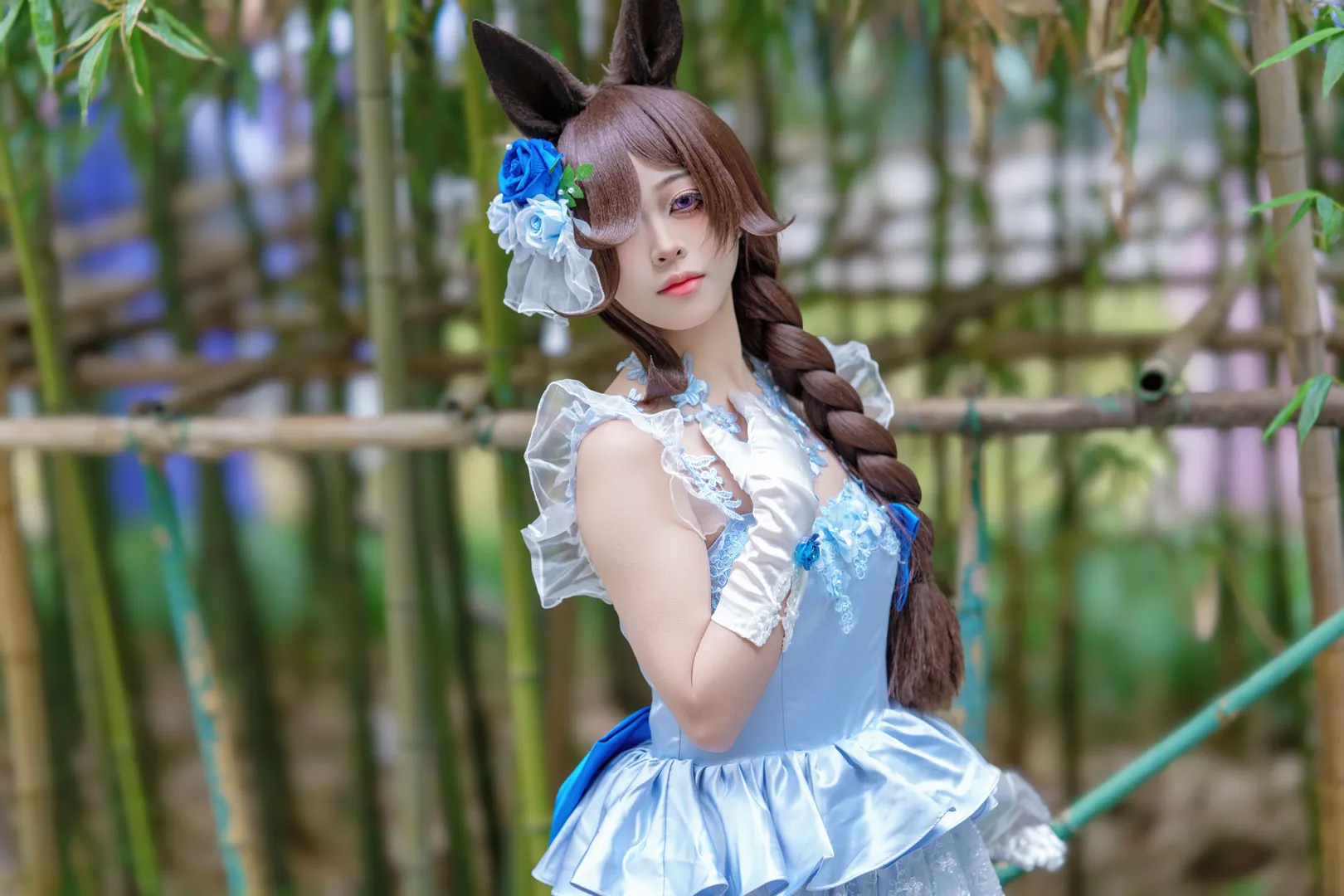 【米浴cos】赛马娘闪耀优俊少女竹林里的花嫁 - 第 5 张