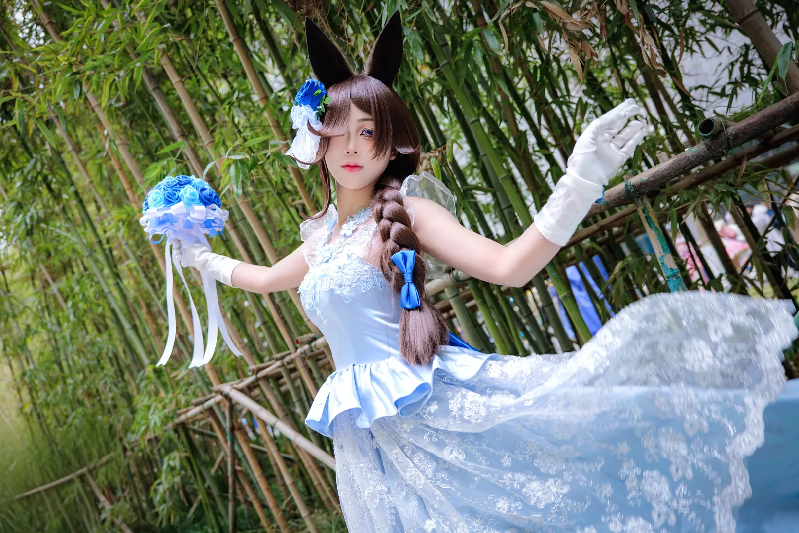 【米浴cos】赛马娘闪耀优俊少女竹林里的花嫁 - 第 6 张