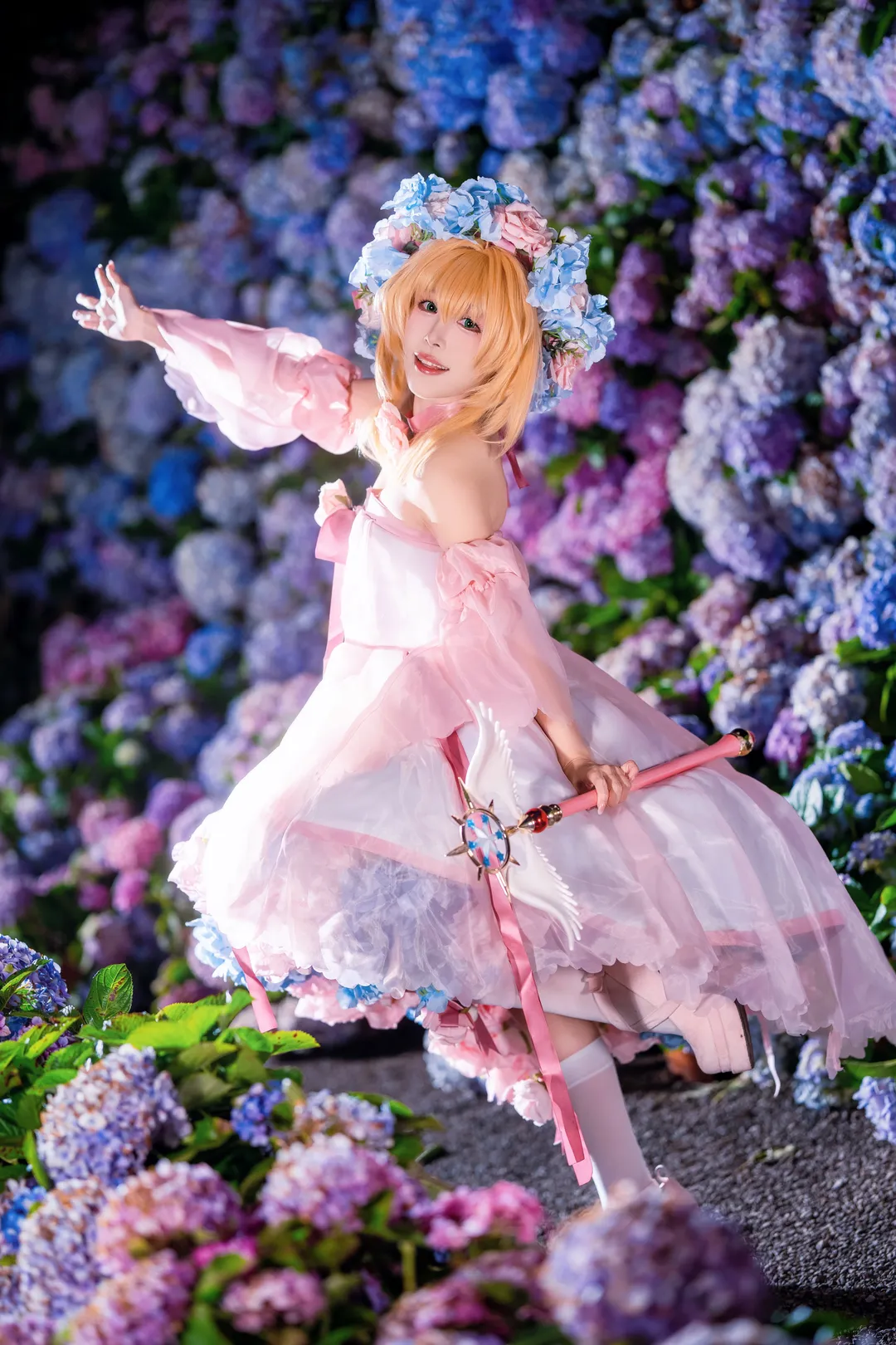 【木之本樱cos】无尽夏花海的粉蓝童话 - 第 3 张