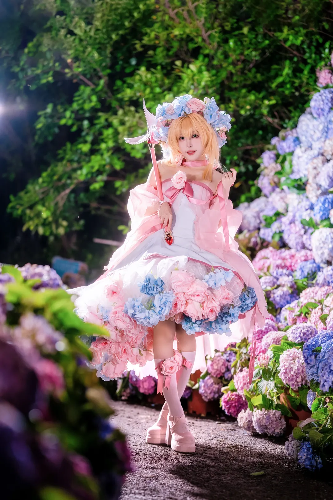 【木之本樱cos】无尽夏花海的粉蓝童话 - 第 4 张