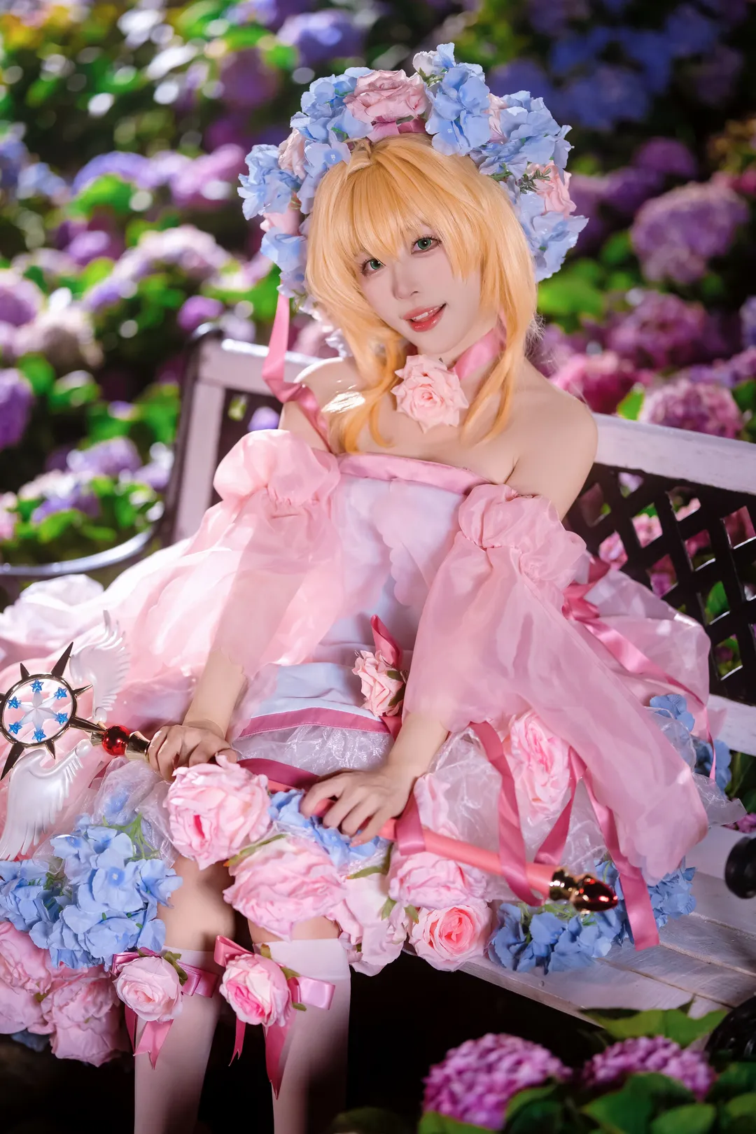 【木之本樱cos】无尽夏花海的粉蓝童话 - 第 5 张