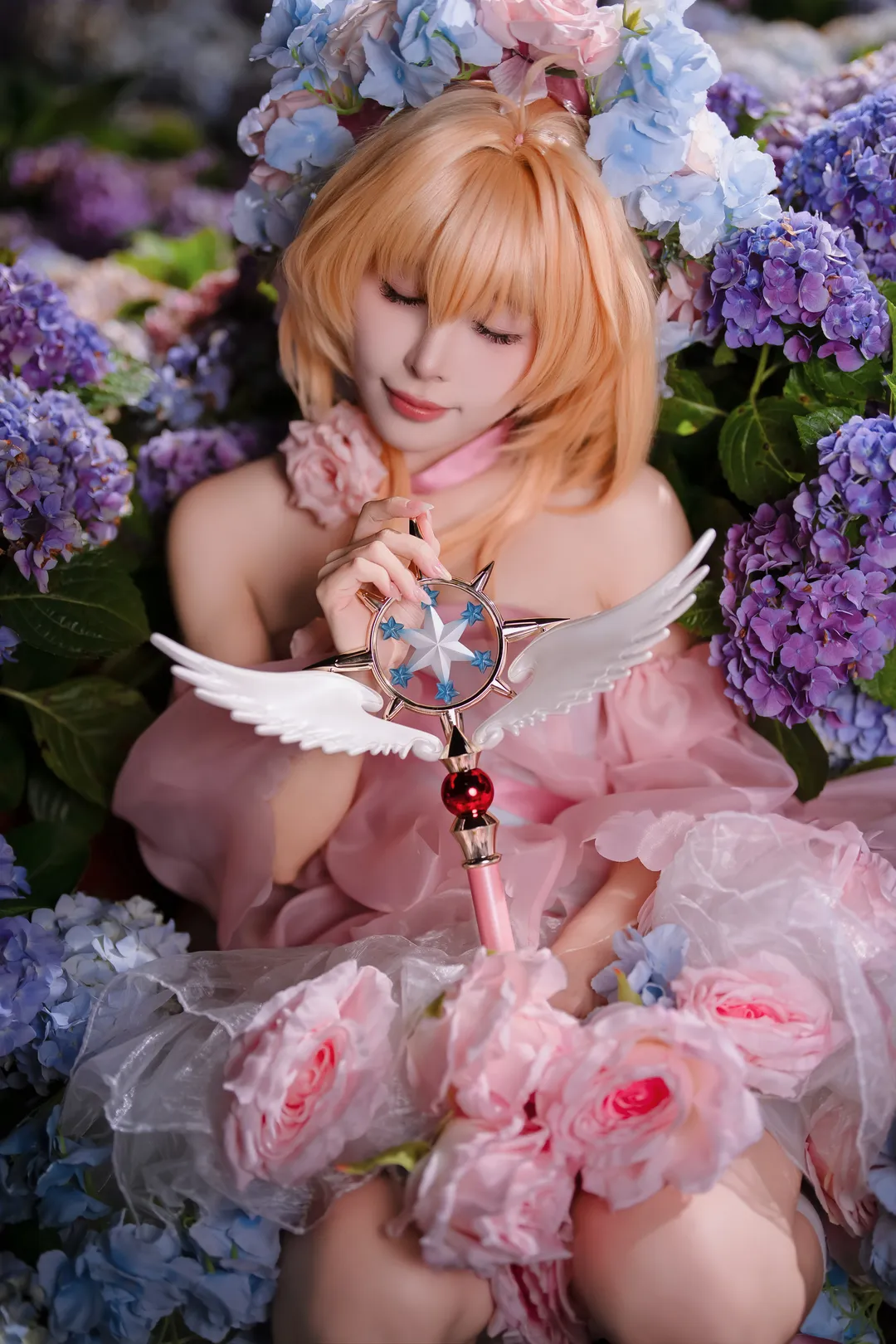 【木之本樱cos】无尽夏花海的粉蓝童话 - 第 8 张