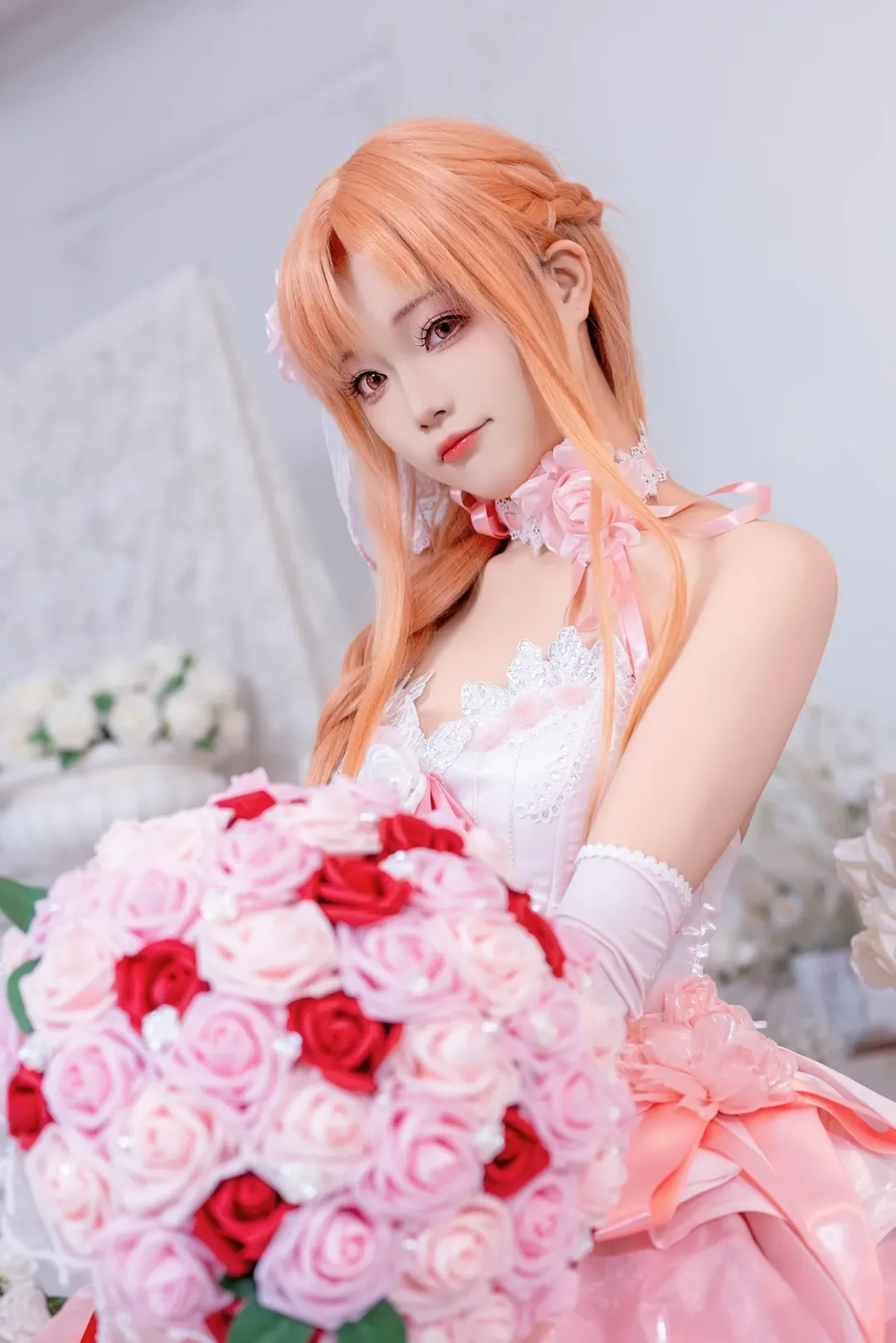 【亚丝娜cos】粉色是属于亚丝娜的瑰丽与梦幻 - 第 1 张