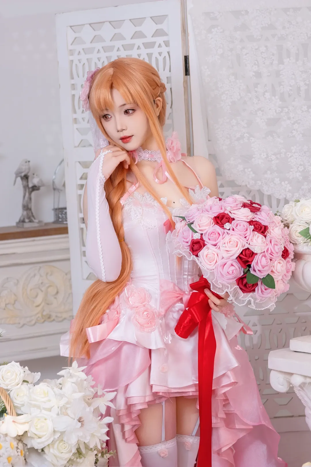 【亚丝娜cos】粉色是属于亚丝娜的瑰丽与梦幻 - 第 2 张