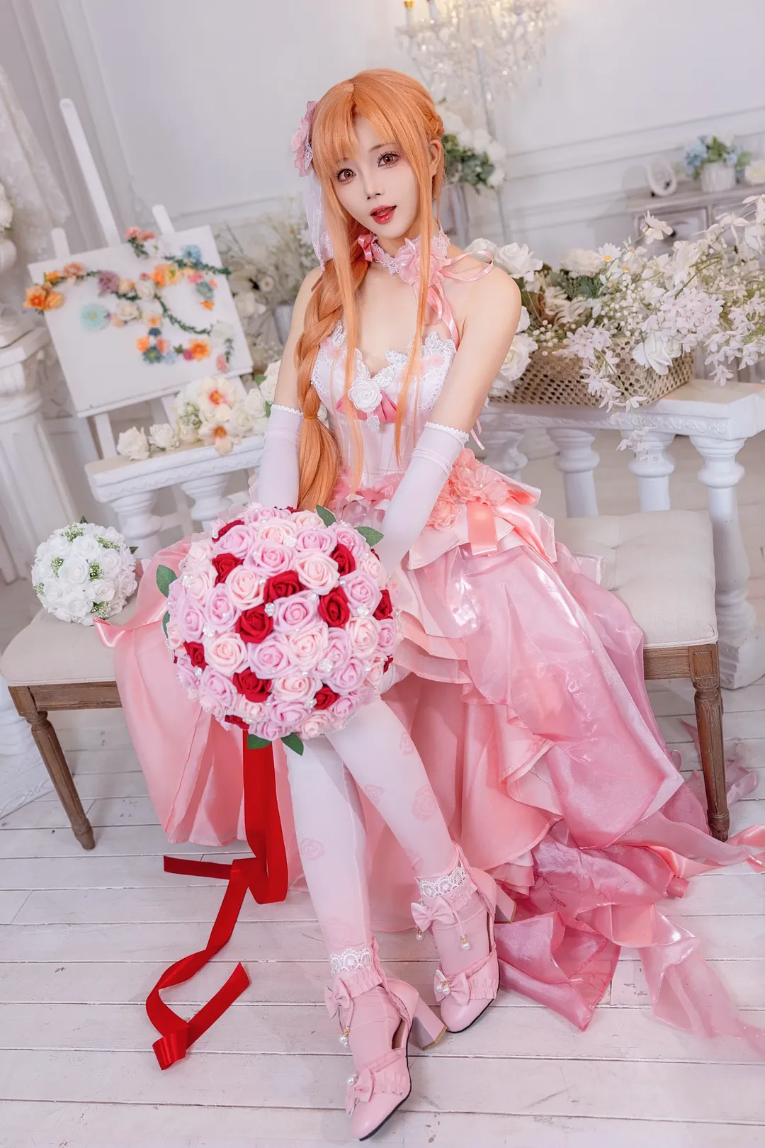 【亚丝娜cos】粉色是属于亚丝娜的瑰丽与梦幻 - 第 3 张