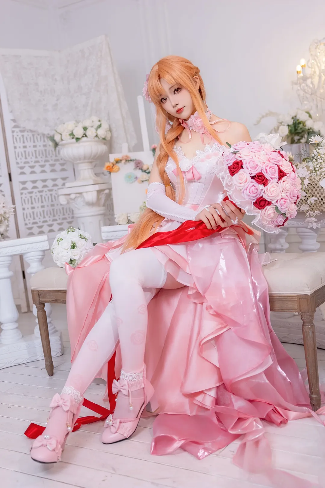 【亚丝娜cos】粉色是属于亚丝娜的瑰丽与梦幻 - 第 4 张