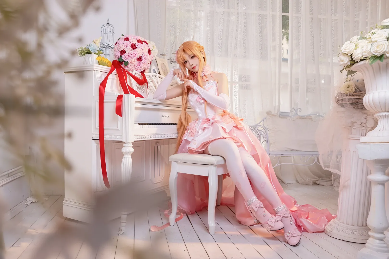 【亚丝娜cos】粉色是属于亚丝娜的瑰丽与梦幻 - 第 6 张