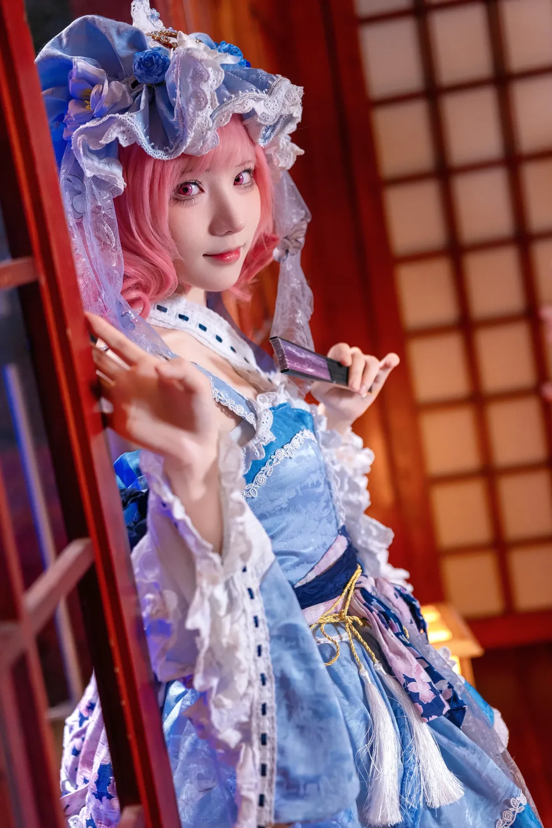 【西行寺幽幽子cos】东方project的梦幻演绎，粉色樱花下的静谧时光 - 第 4 张