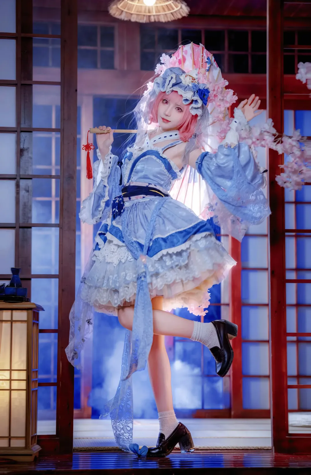 【西行寺幽幽子cos】东方project的梦幻演绎，粉色樱花下的静谧时光 - 第 5 张