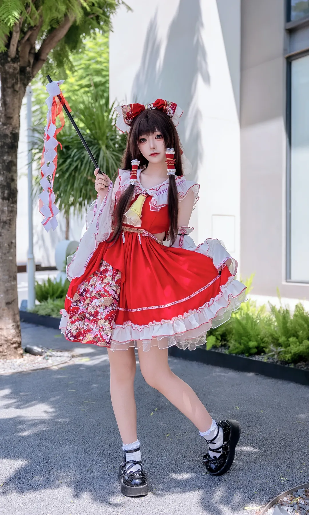 【博丽灵梦cos】静谧夏日里的红白巫女，东方project正片分享 - 第 3 张