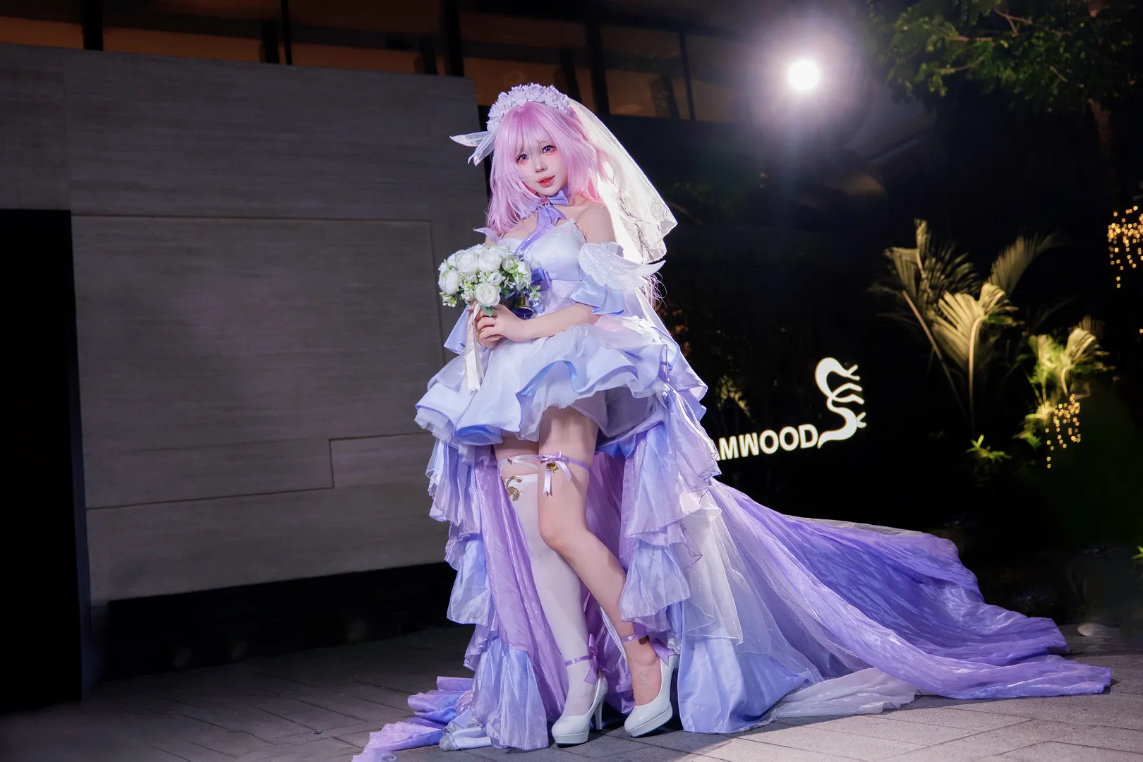 【爱莉希雅cos】粉色花嫁，梦幻之夜的拍摄记录 - 第 11 张