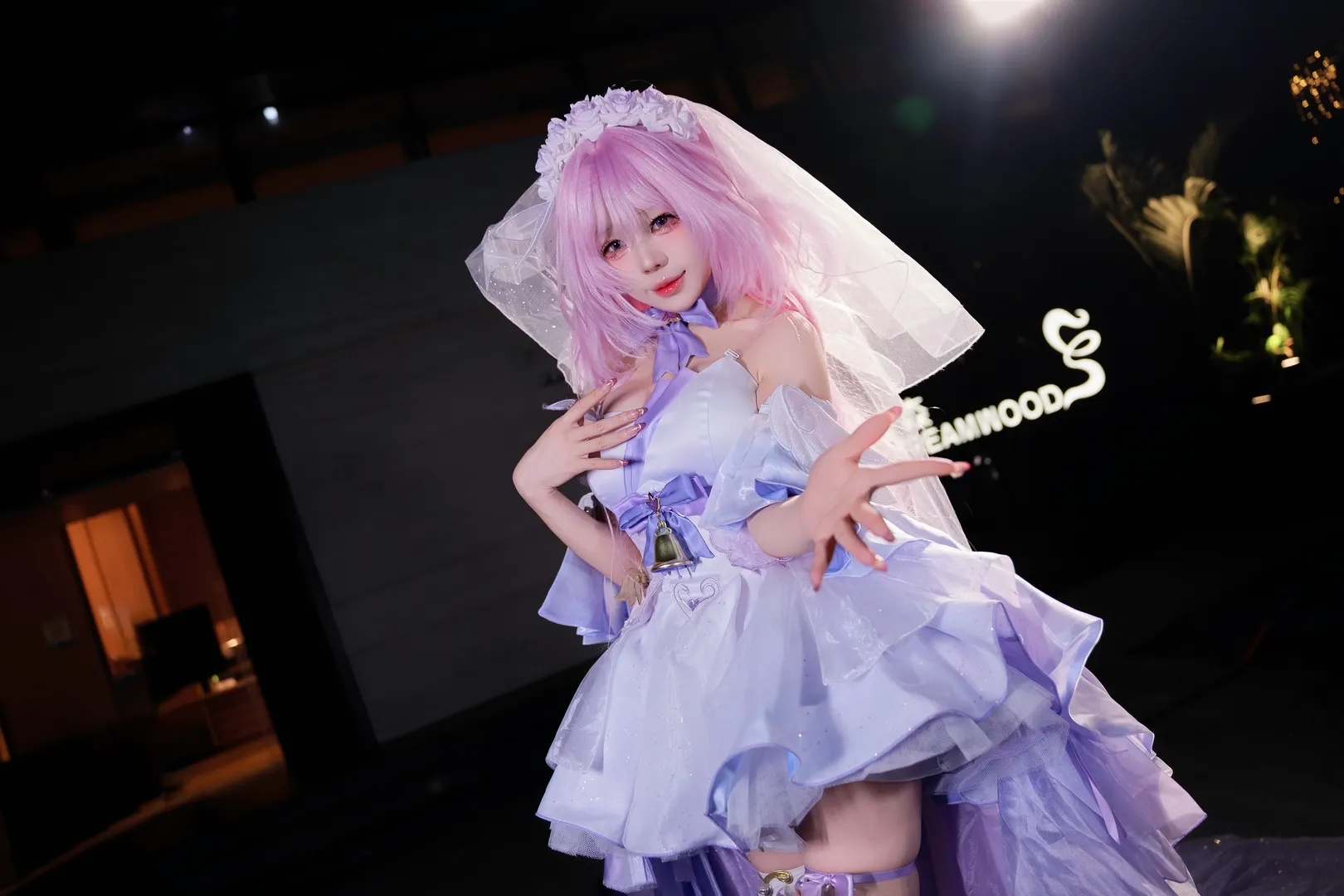 【爱莉希雅cos】粉色花嫁，梦幻之夜的拍摄记录 - 第 12 张