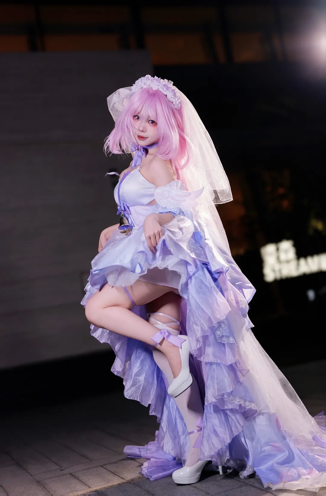 【爱莉希雅cos】粉色花嫁，梦幻之夜的拍摄记录 - 第 3 张