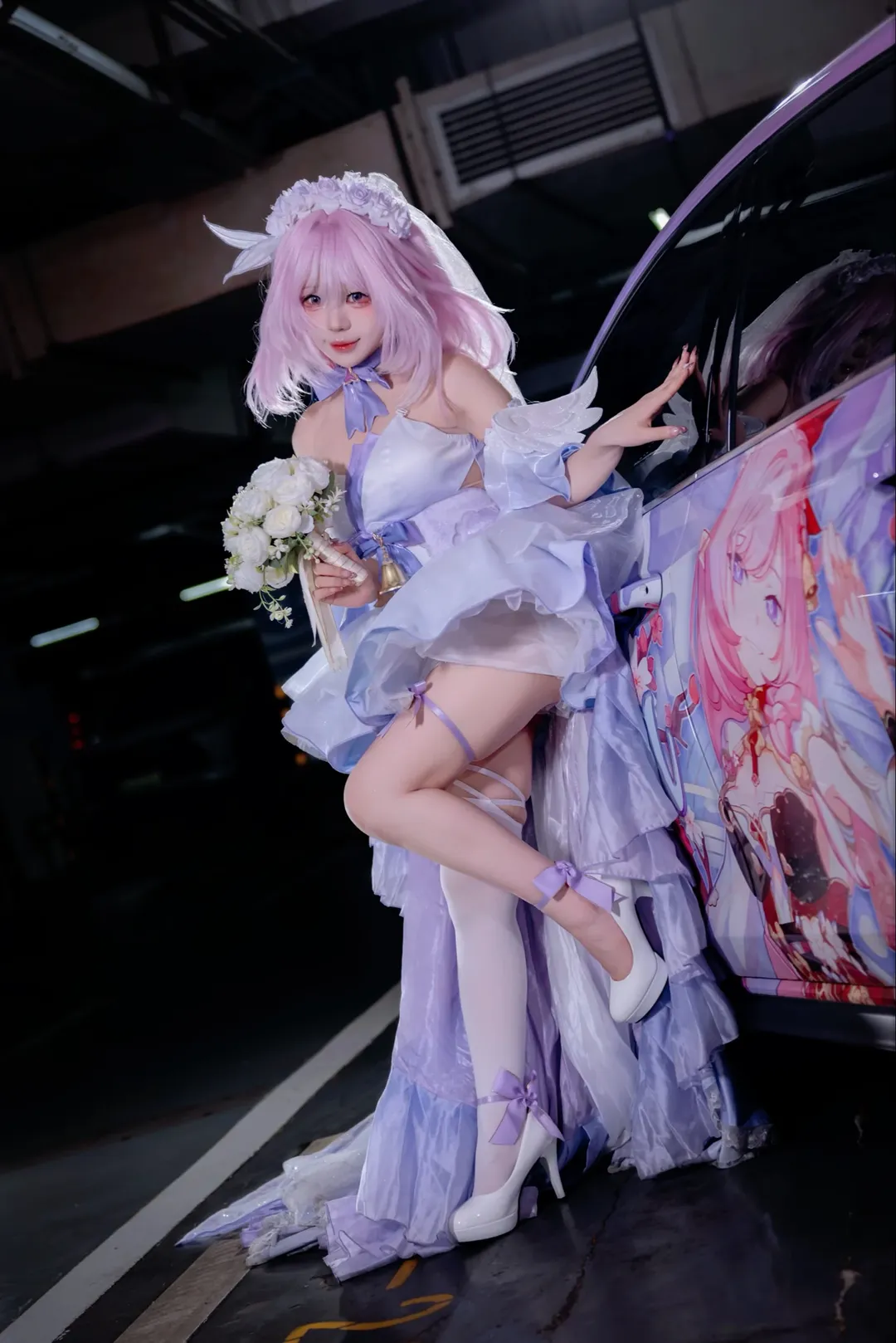 【爱莉希雅cos】粉色花嫁，梦幻之夜的拍摄记录 - 第 5 张