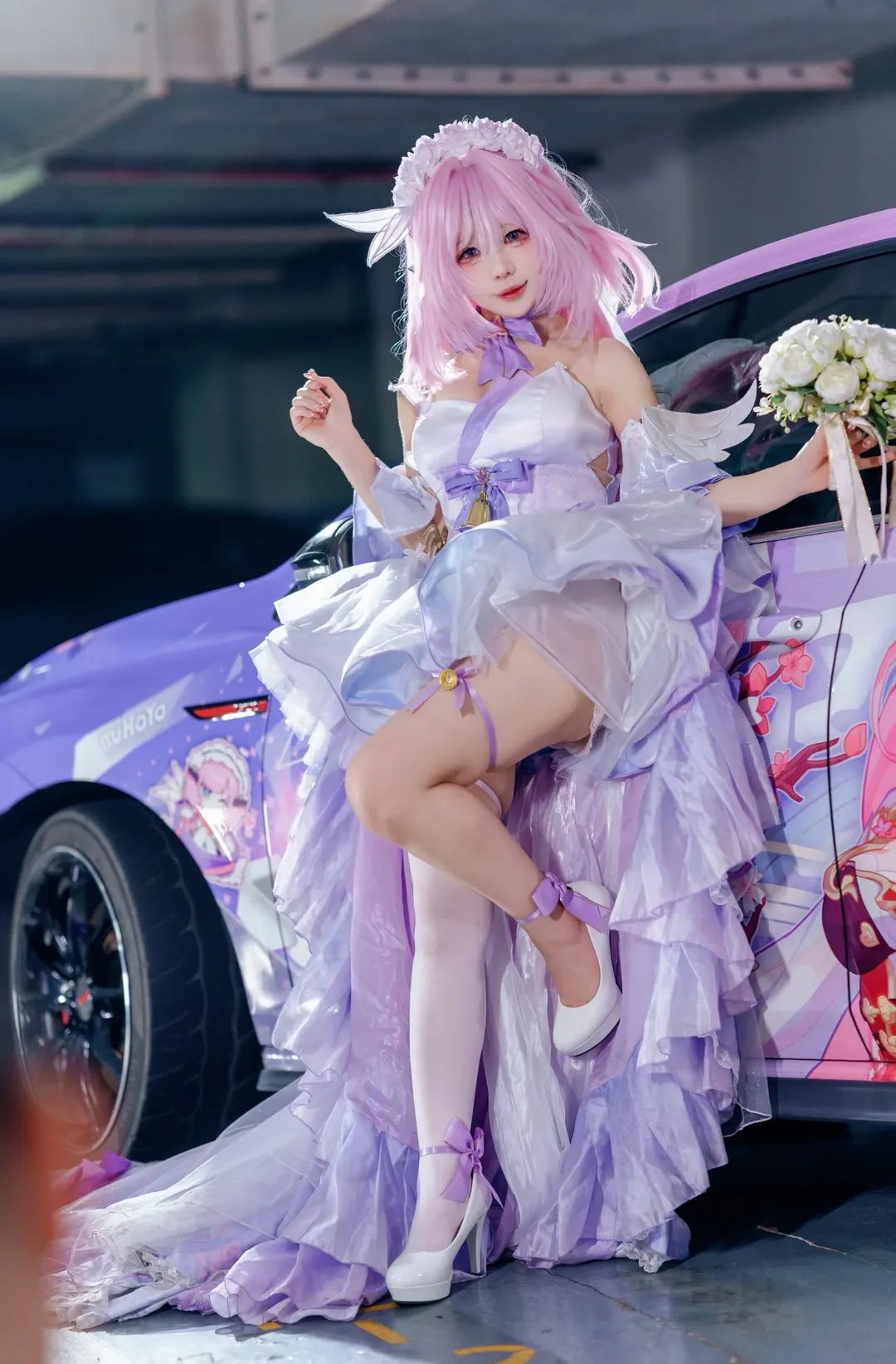 【爱莉希雅cos】粉色花嫁，梦幻之夜的拍摄记录 - 第 7 张