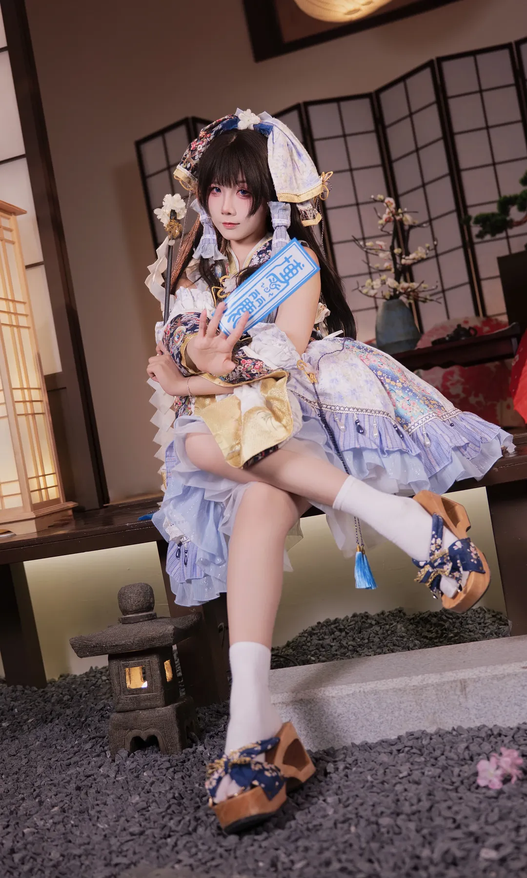【博丽灵梦cos】东方Project幻想乡蓝白配色正片来袭 - 第 2 张
