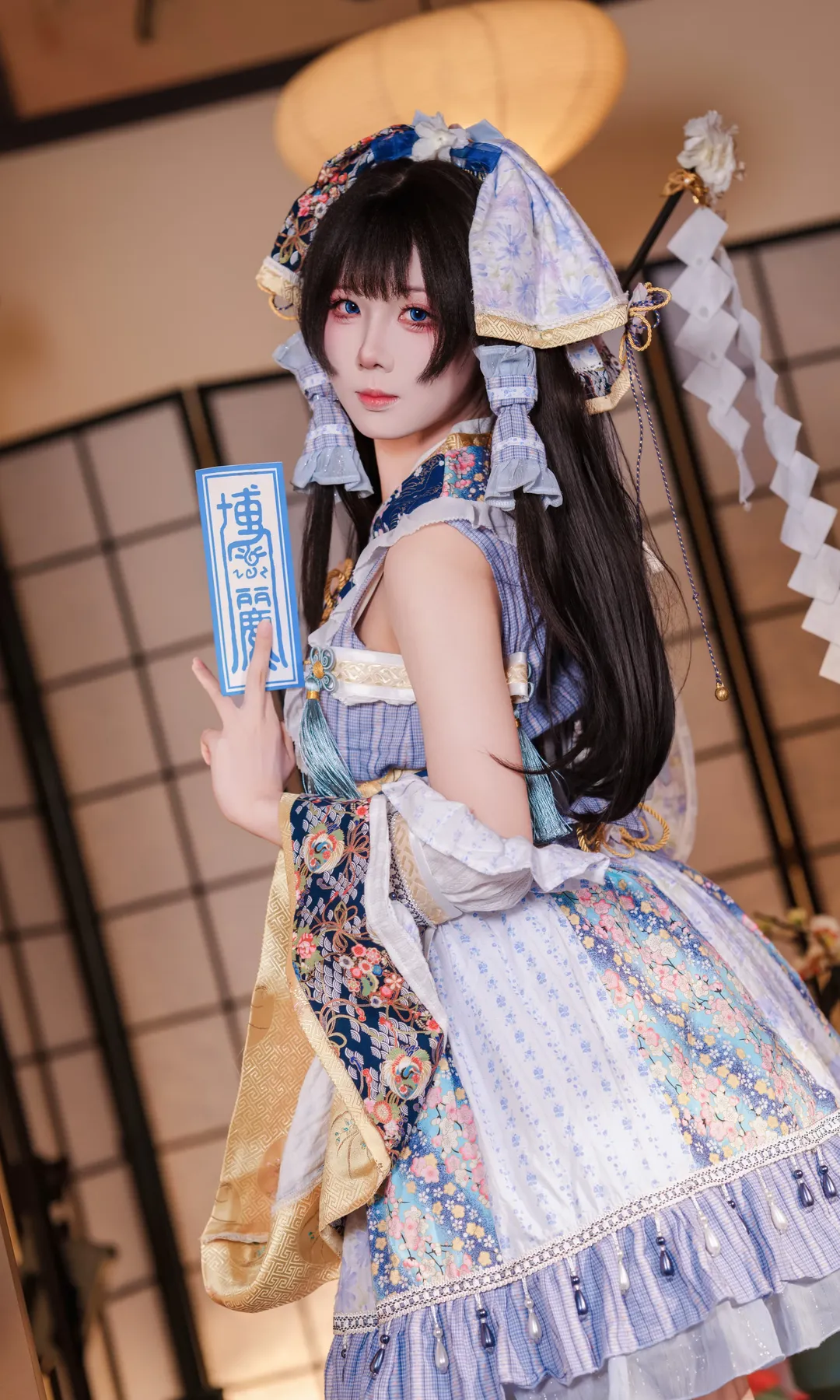 【博丽灵梦cos】东方Project幻想乡蓝白配色正片来袭 - 第 3 张