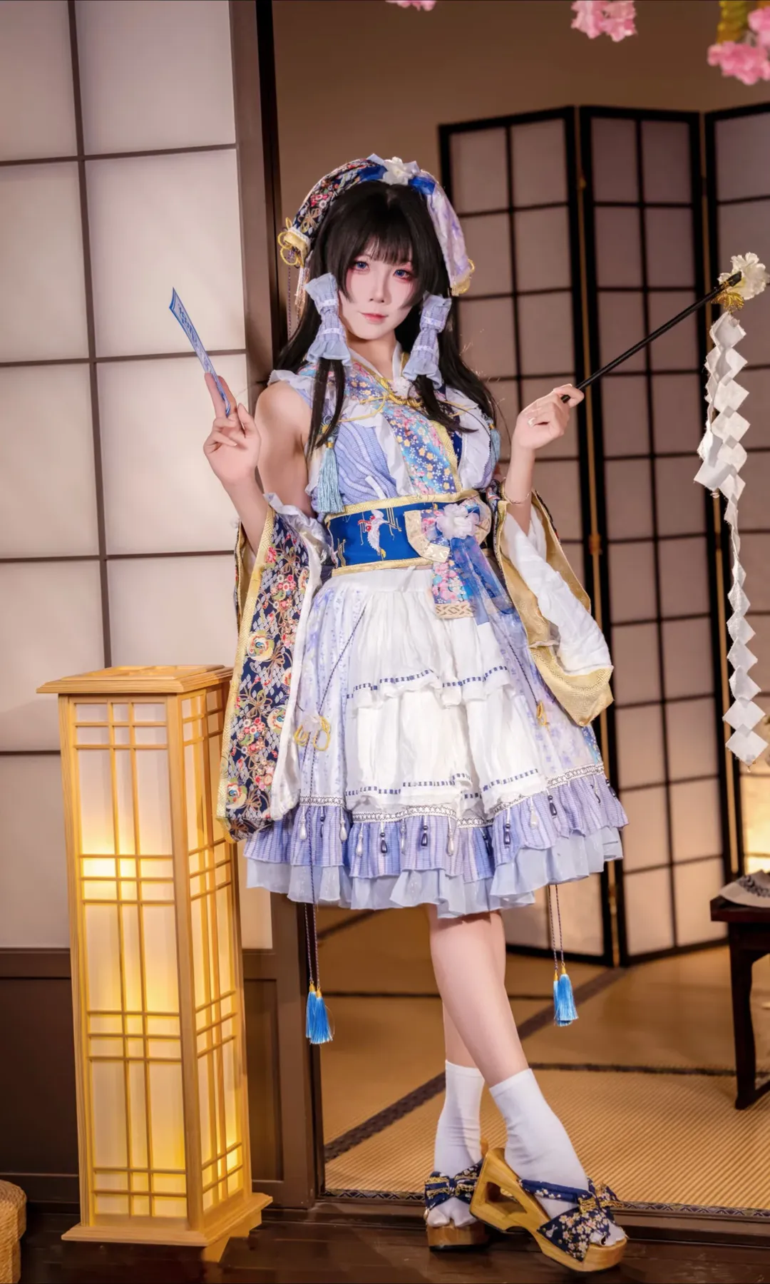 【博丽灵梦cos】东方Project幻想乡蓝白配色正片来袭 - 第 5 张