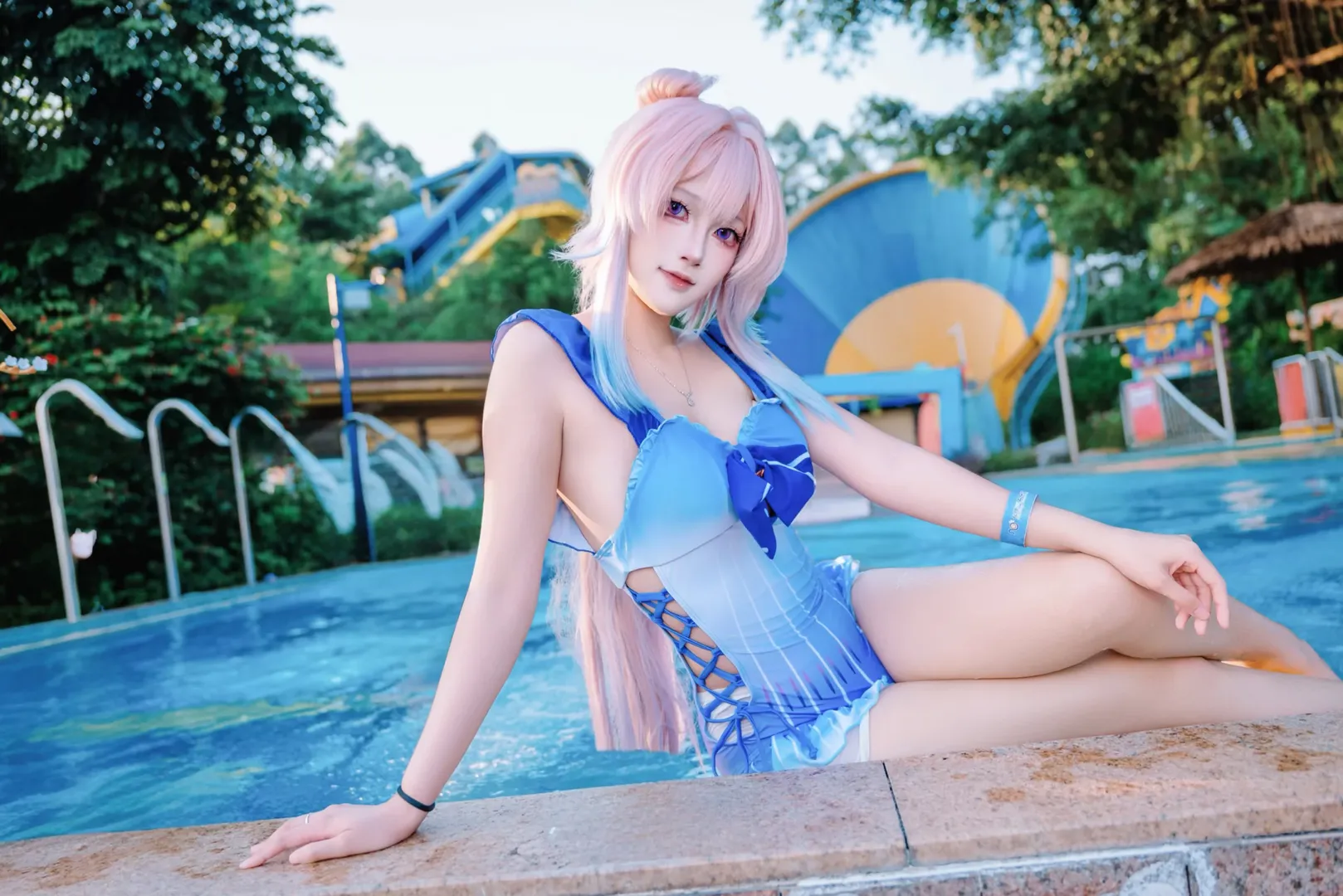 【珊瑚宫心海cos】原神的夏日清凉泳装，一起来玩水吧 - 第 7 张