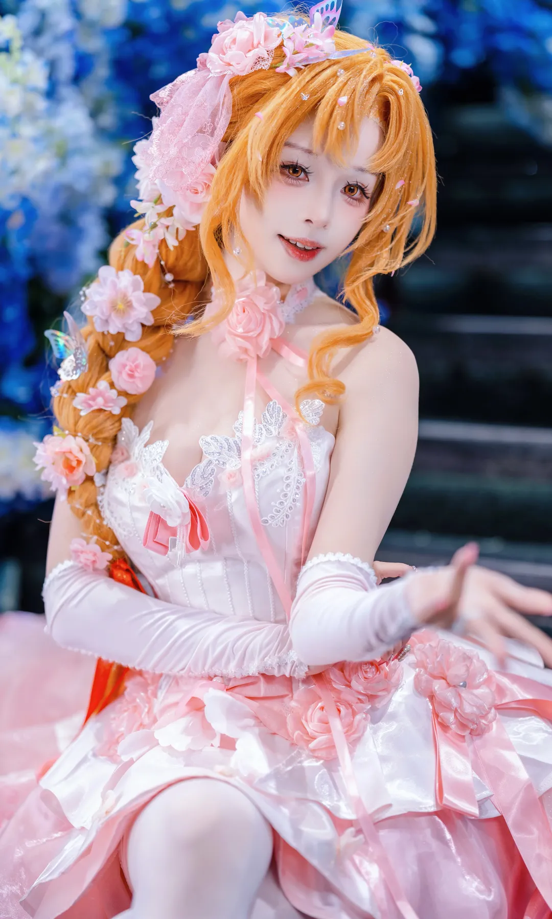 【亚丝娜cos】粉色花嫁，还原刀剑神域的浪漫 - 第 1 张