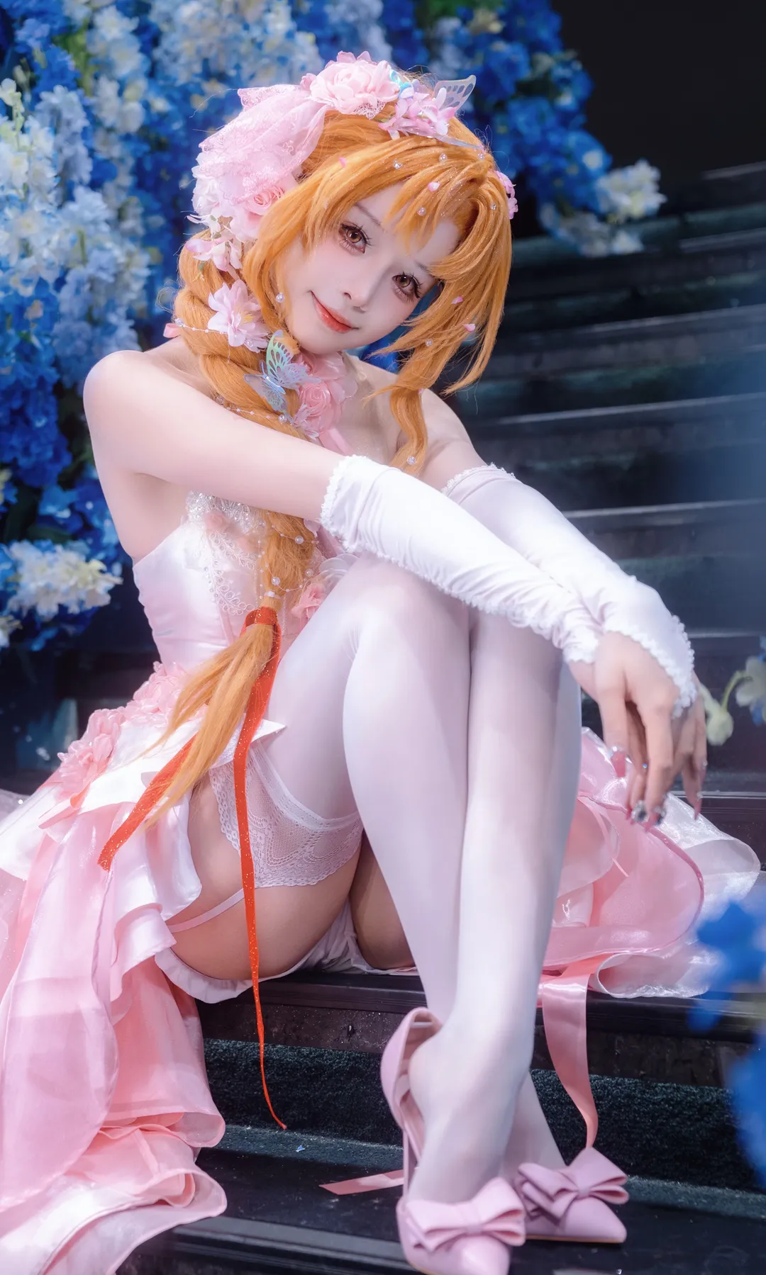 【亚丝娜cos】粉色花嫁，还原刀剑神域的浪漫 - 第 3 张
