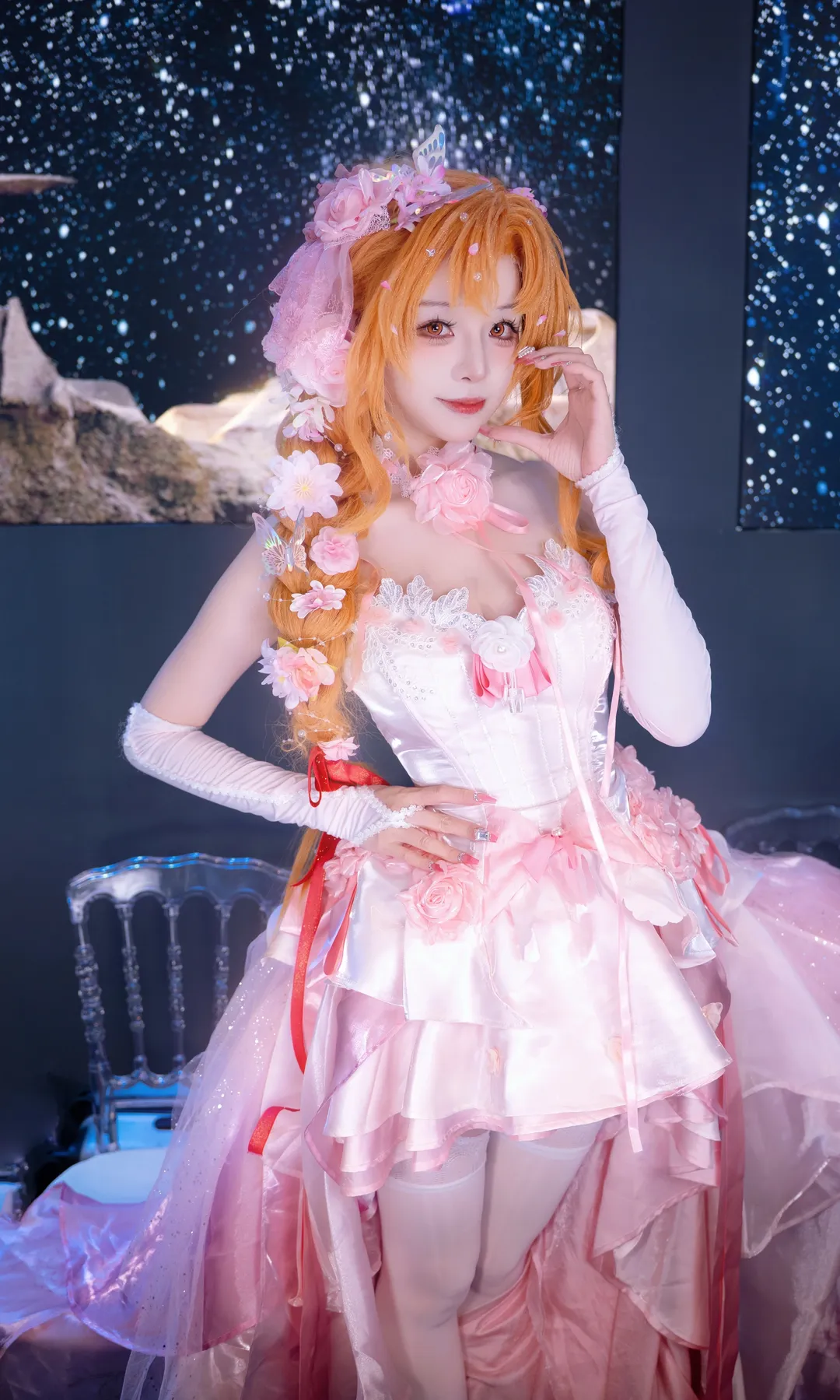 【亚丝娜cos】粉色花嫁，还原刀剑神域的浪漫 - 第 6 张