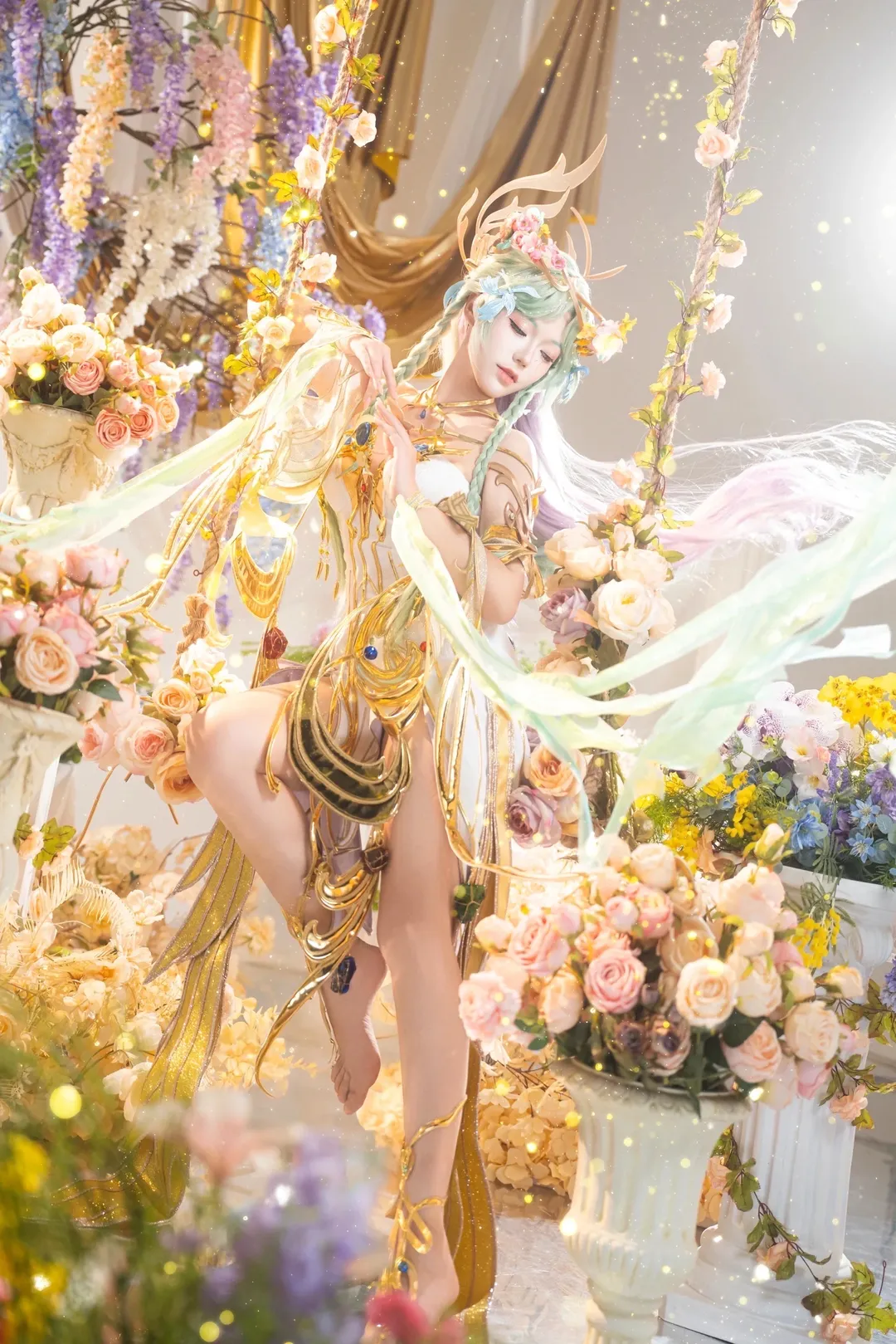 【貂蝉cos】王者荣耀馥梦繁花，花藤秋千上的幻境 - 第 10 张