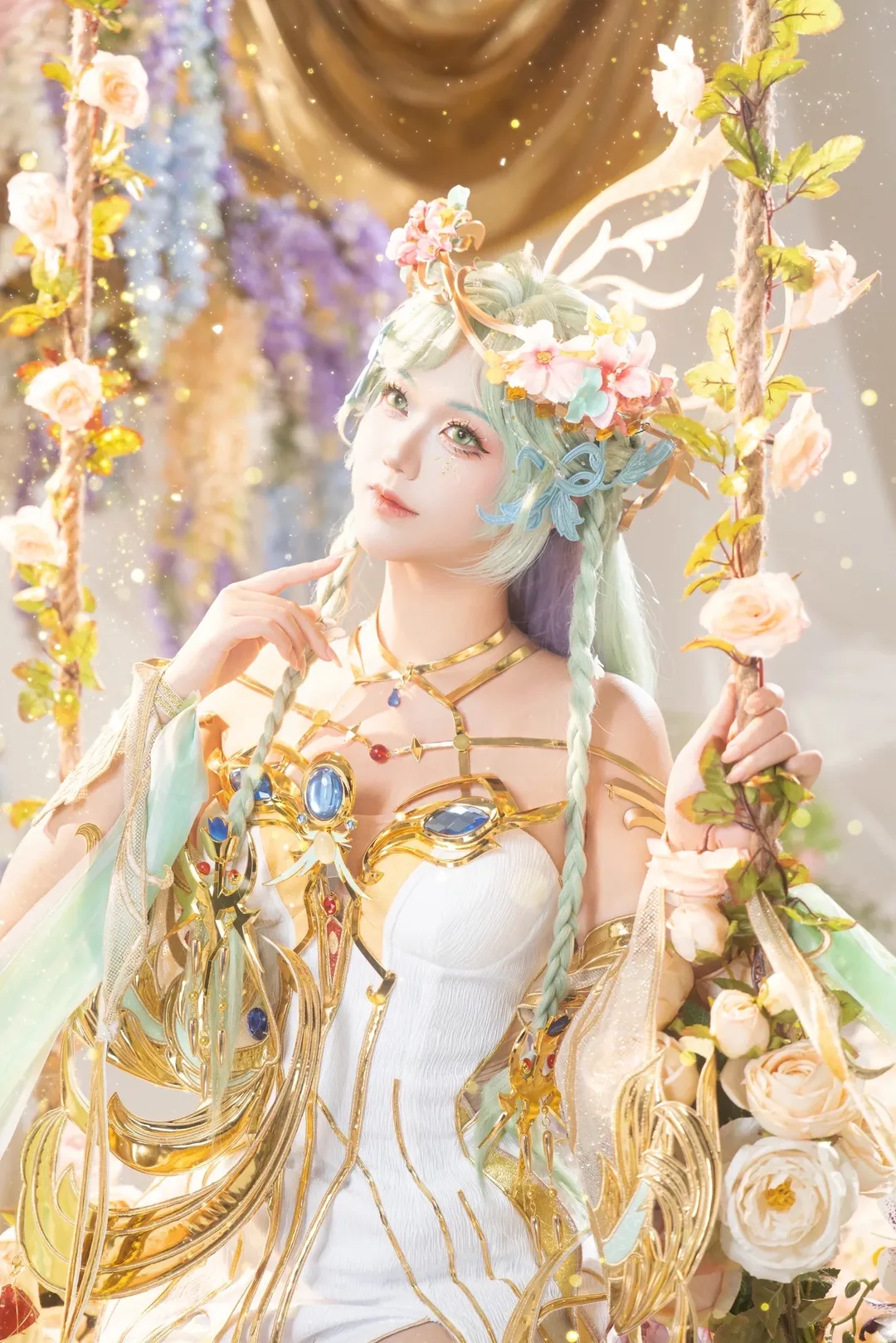 【貂蝉cos】王者荣耀馥梦繁花，花藤秋千上的幻境 - 第 11 张