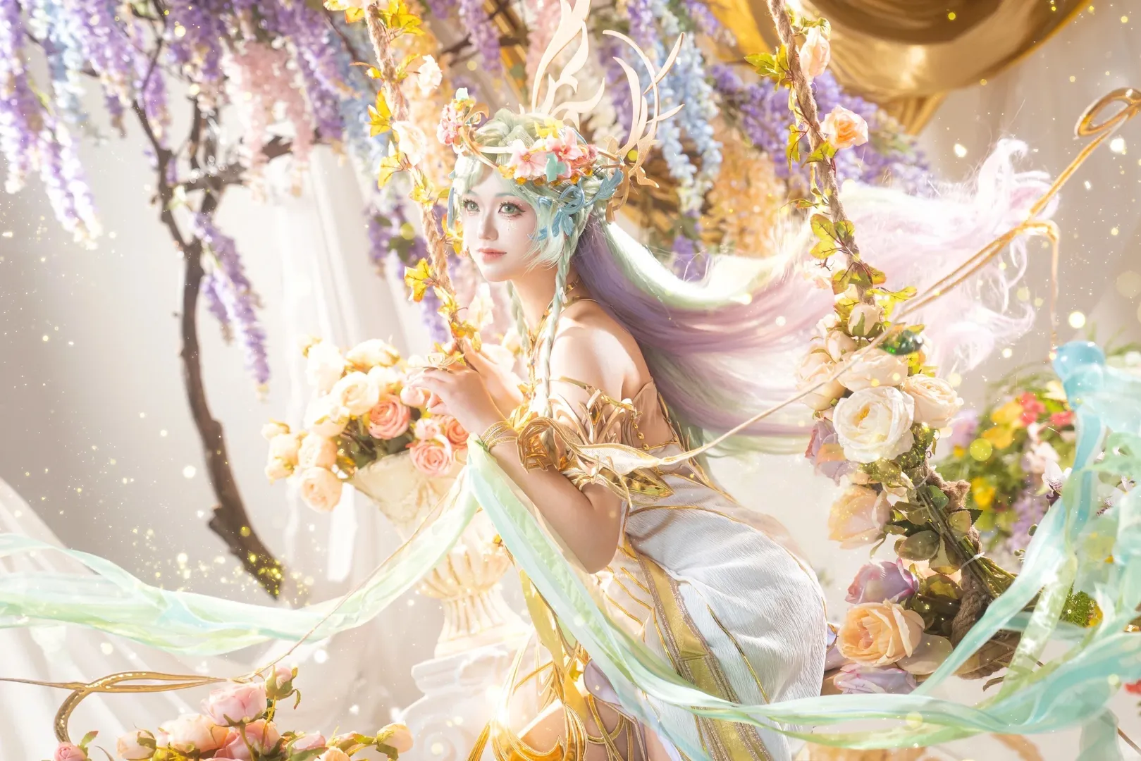 【貂蝉cos】王者荣耀馥梦繁花，花藤秋千上的幻境 - 第 7 张