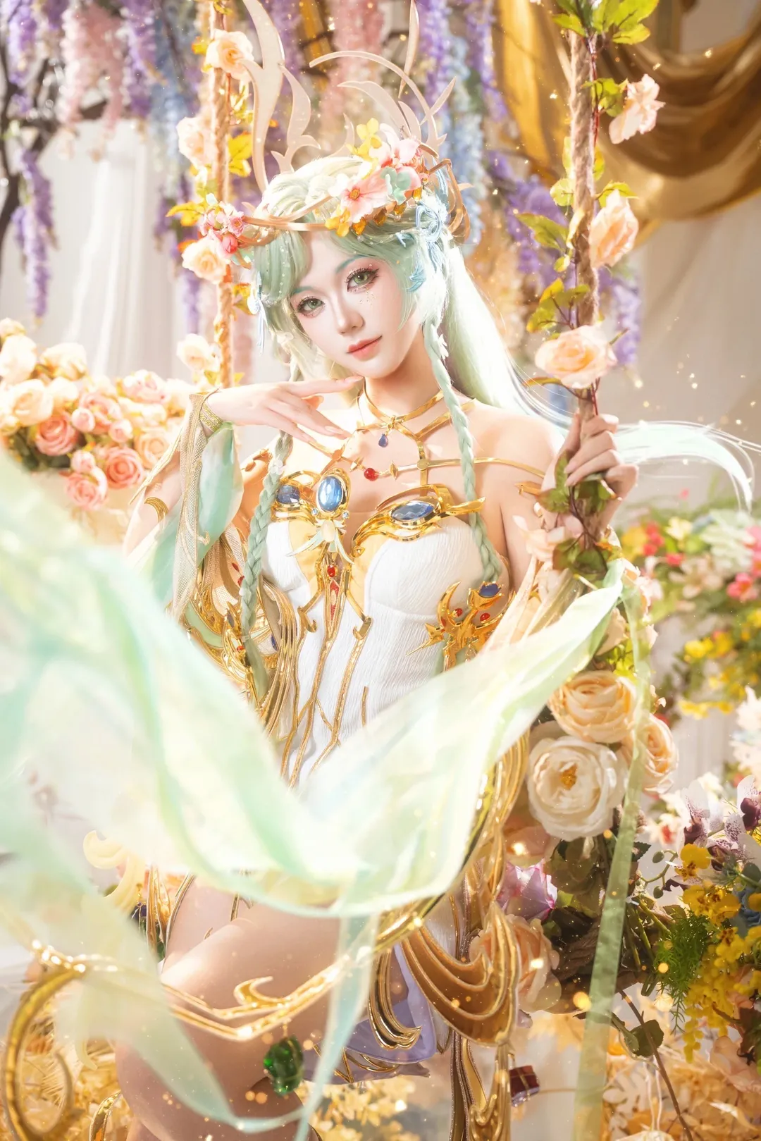 【貂蝉cos】王者荣耀馥梦繁花，花藤秋千上的幻境 - 第 9 张