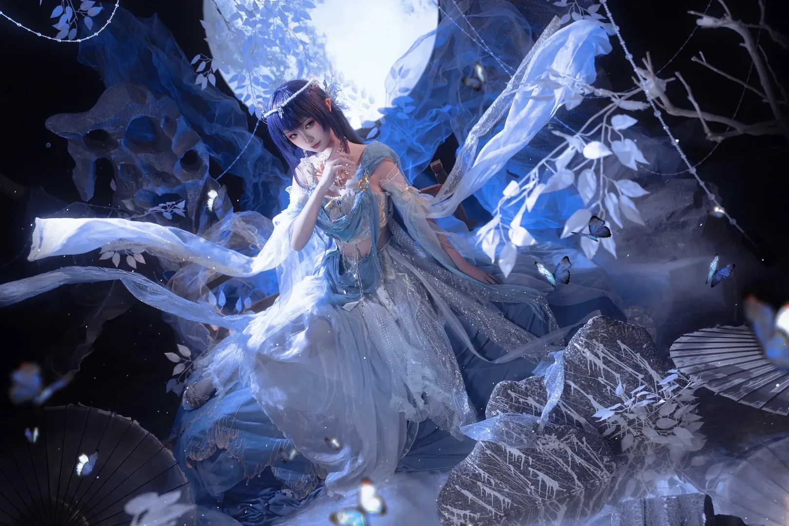 【圣采儿cos】神印王座 月下轻纱与蝴蝶的奇幻碰撞 - 第 10 张
