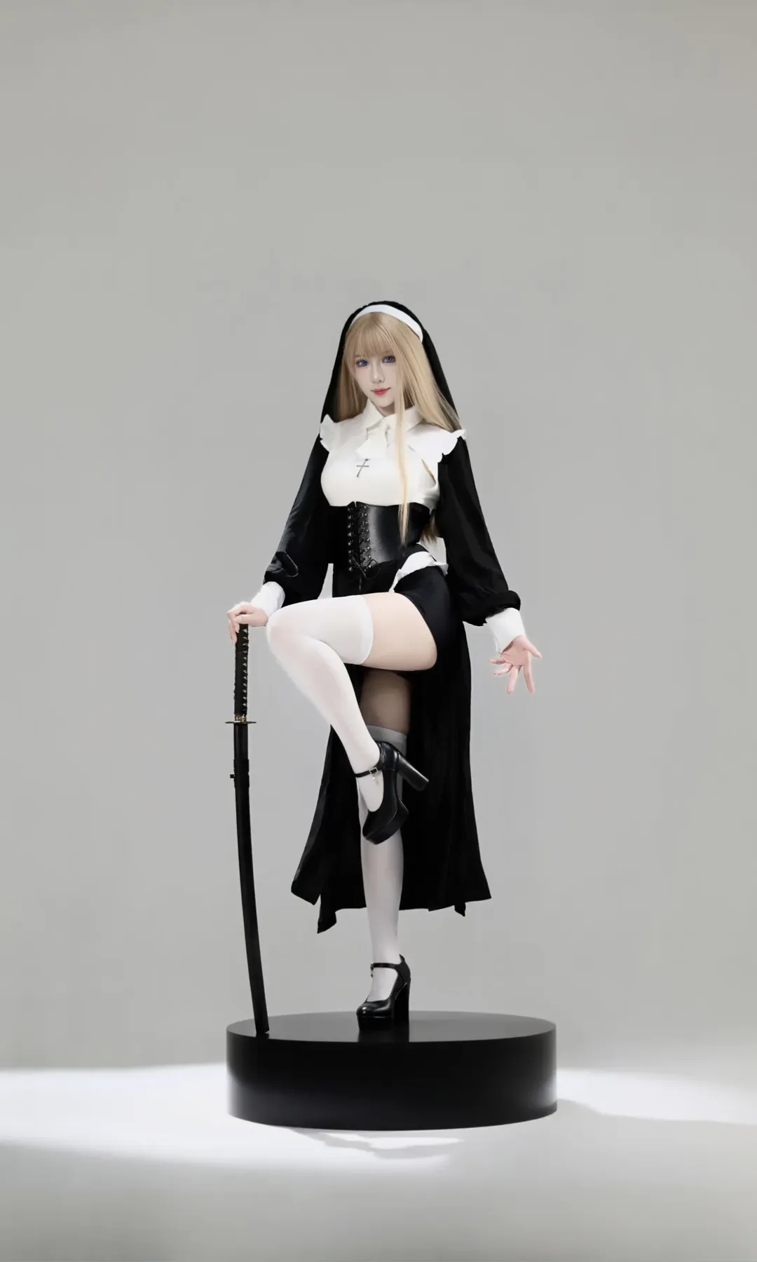 暗黑修女与武士刀 白丝绝对领域高燃出片 - 第 3 张