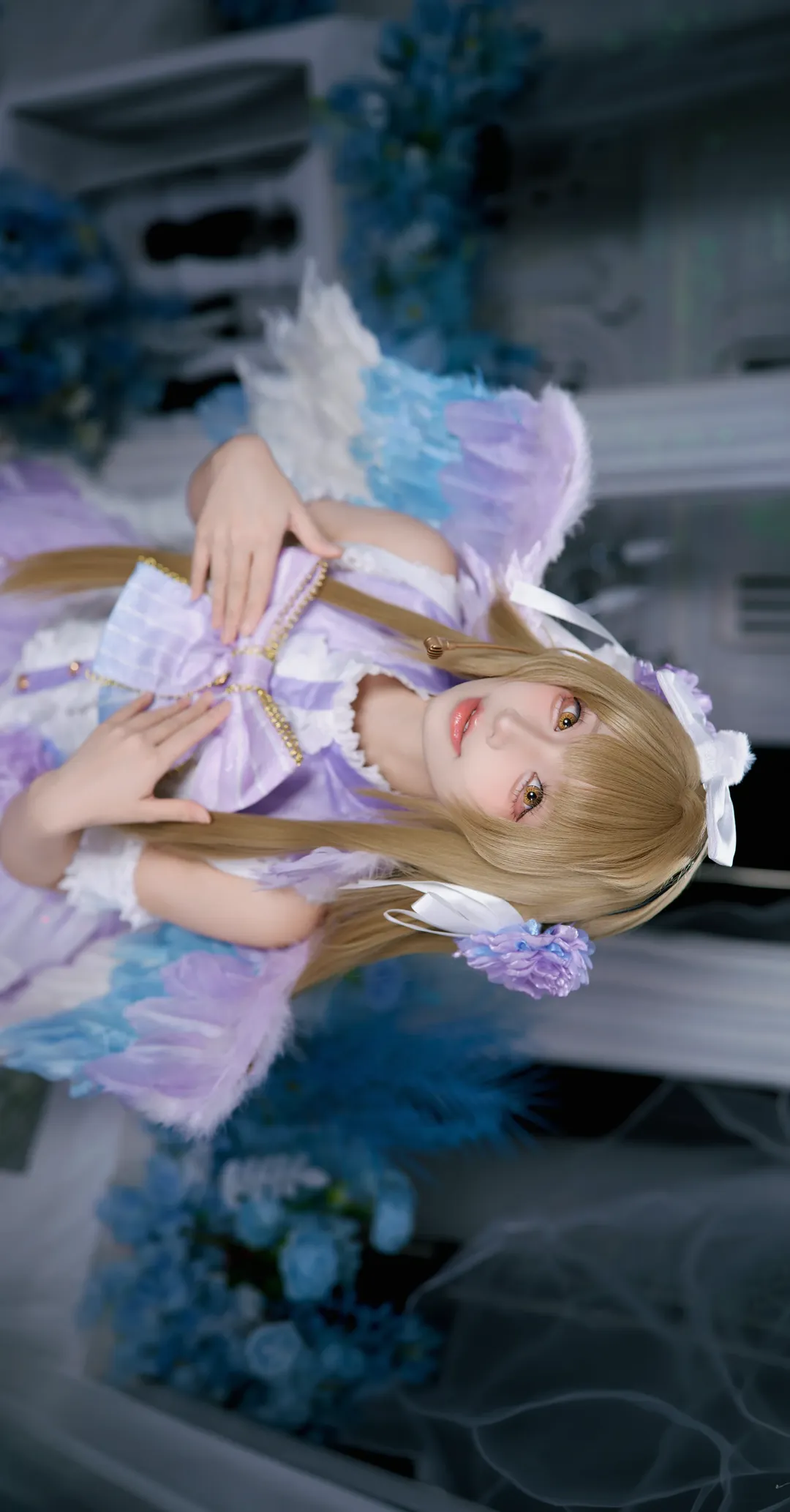 南小鸟cos Lovelive生贺 紫白渐变羽毛裙拍摄记录 - 第 3 张