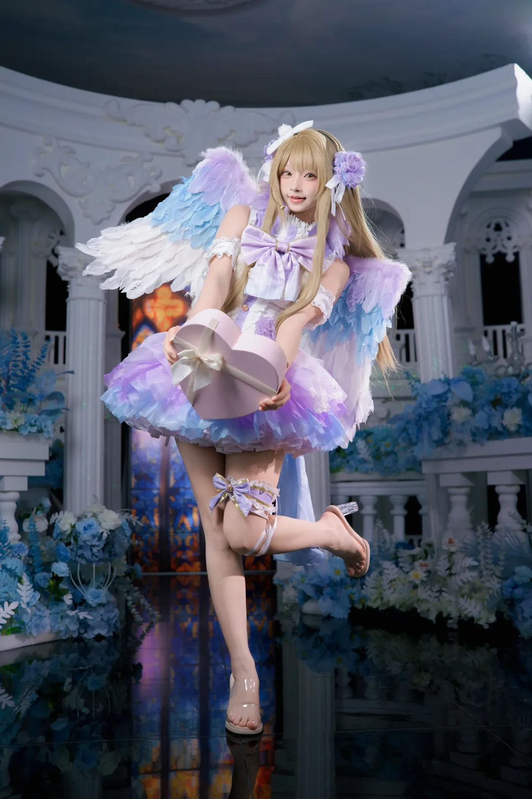 南小鸟cos Lovelive生贺 紫白渐变羽毛裙拍摄记录 - 第 4 张