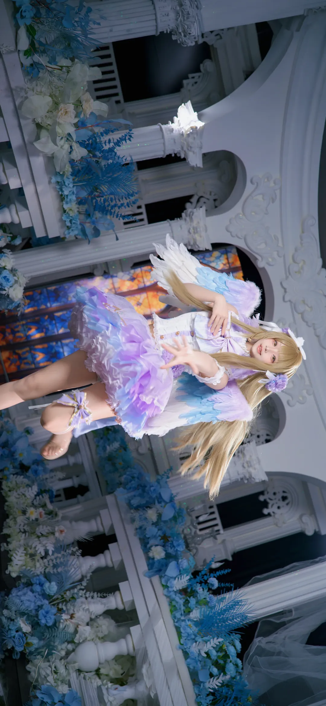南小鸟cos Lovelive生贺 紫白渐变羽毛裙拍摄记录 - 第 5 张