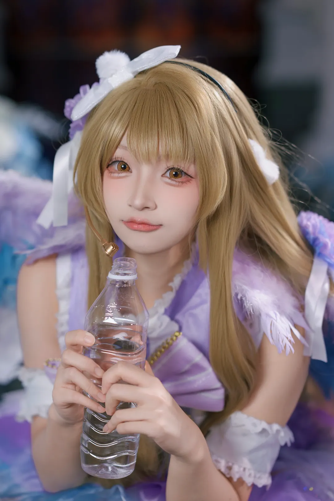 南小鸟cos Lovelive生贺 紫白渐变羽毛裙拍摄记录 - 第 6 张