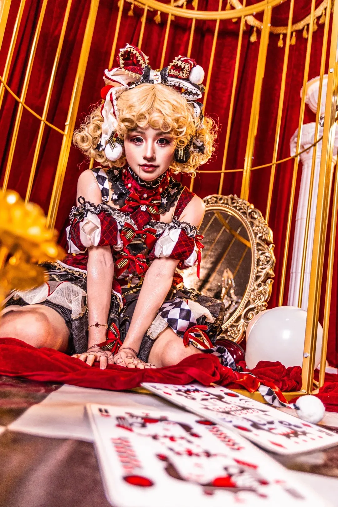 红黑棋盘格马戏团Lolita，笼中的怪诞人偶写真 - 第 6 张