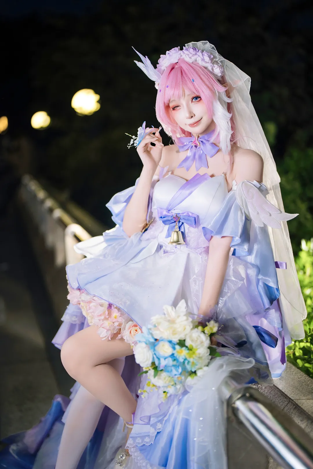 【爱莉希雅cos】花嫁造型夜拍，重点在裙摆和细节 - 第 5 张