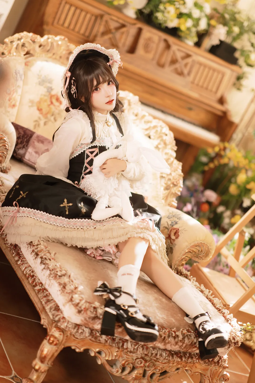 中村十字Lolita穿搭，法式复古氛围的Doll感写真 - 第 1 张