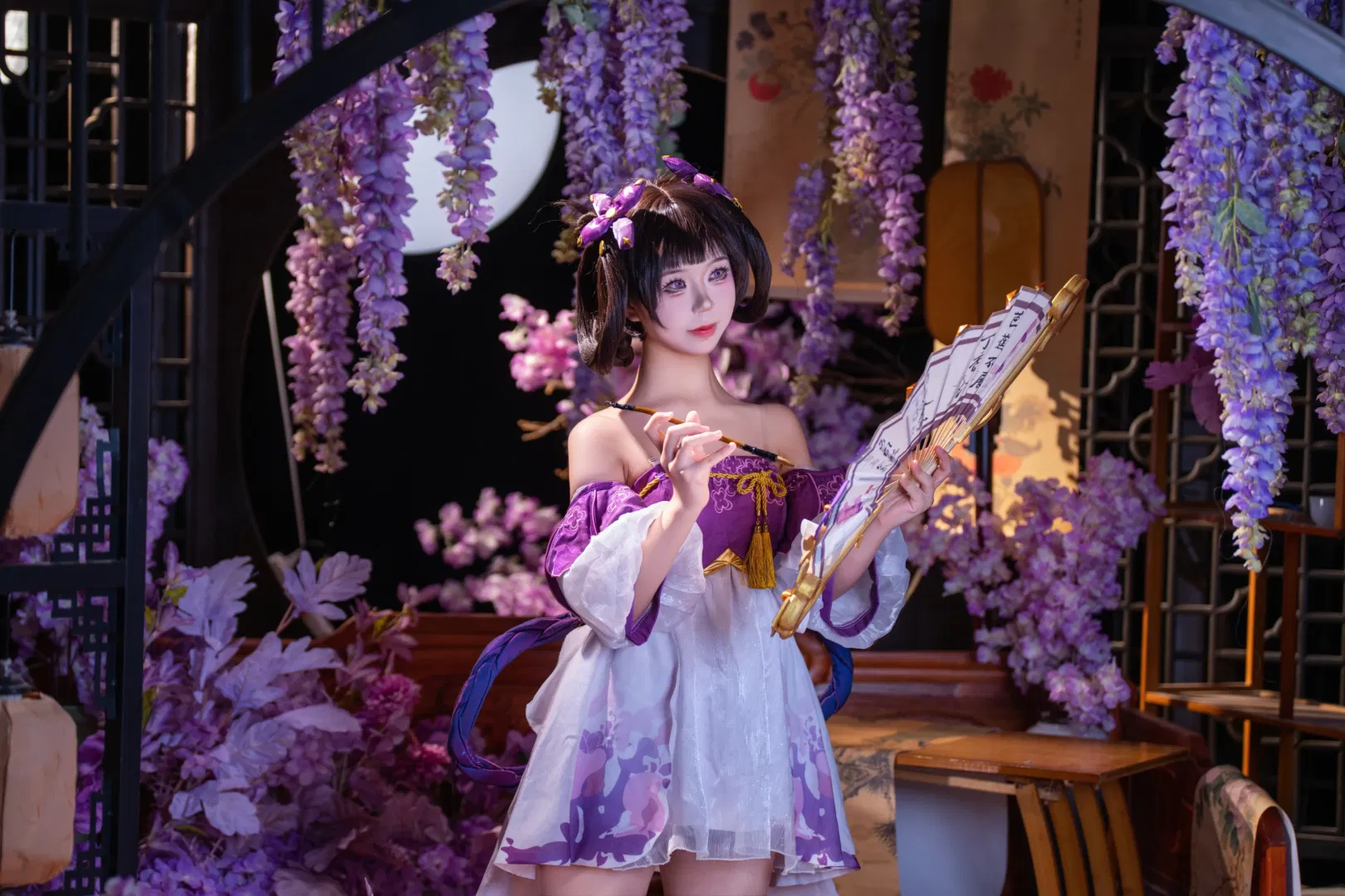 【小乔cos】紫藤花海中的灵动少女 - 第 4 张
