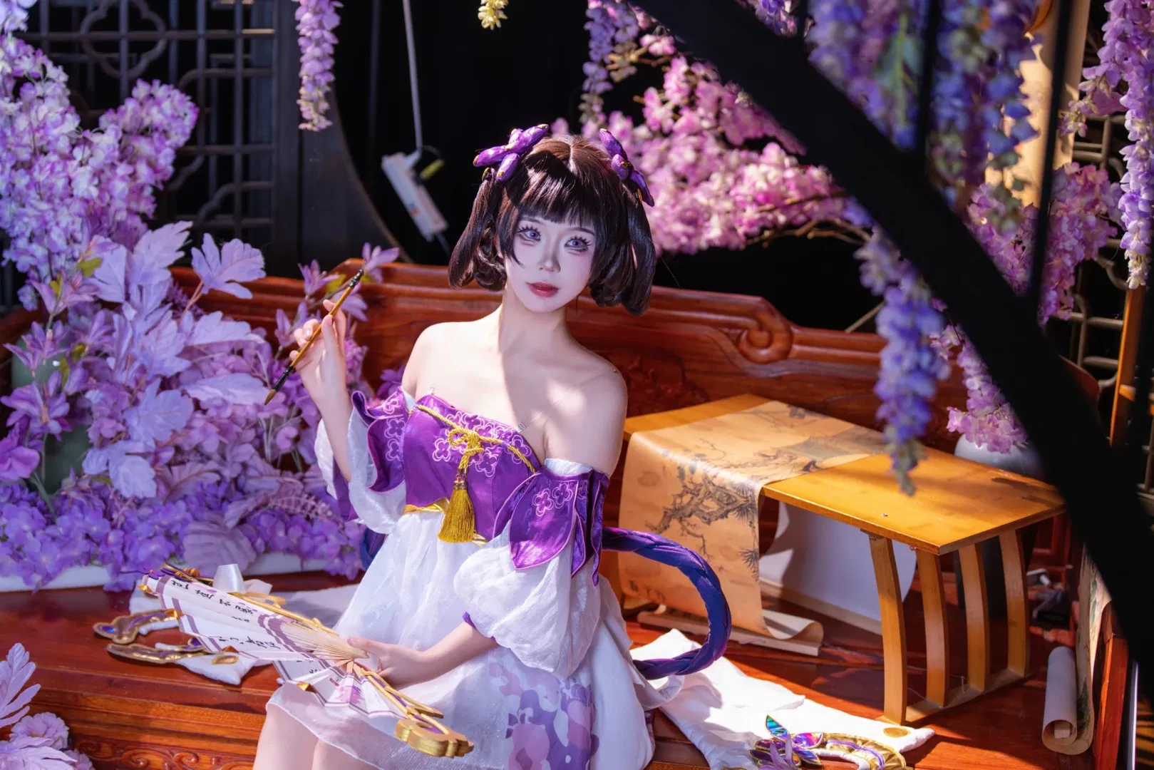 【小乔cos】紫藤花海中的灵动少女 - 第 6 张
