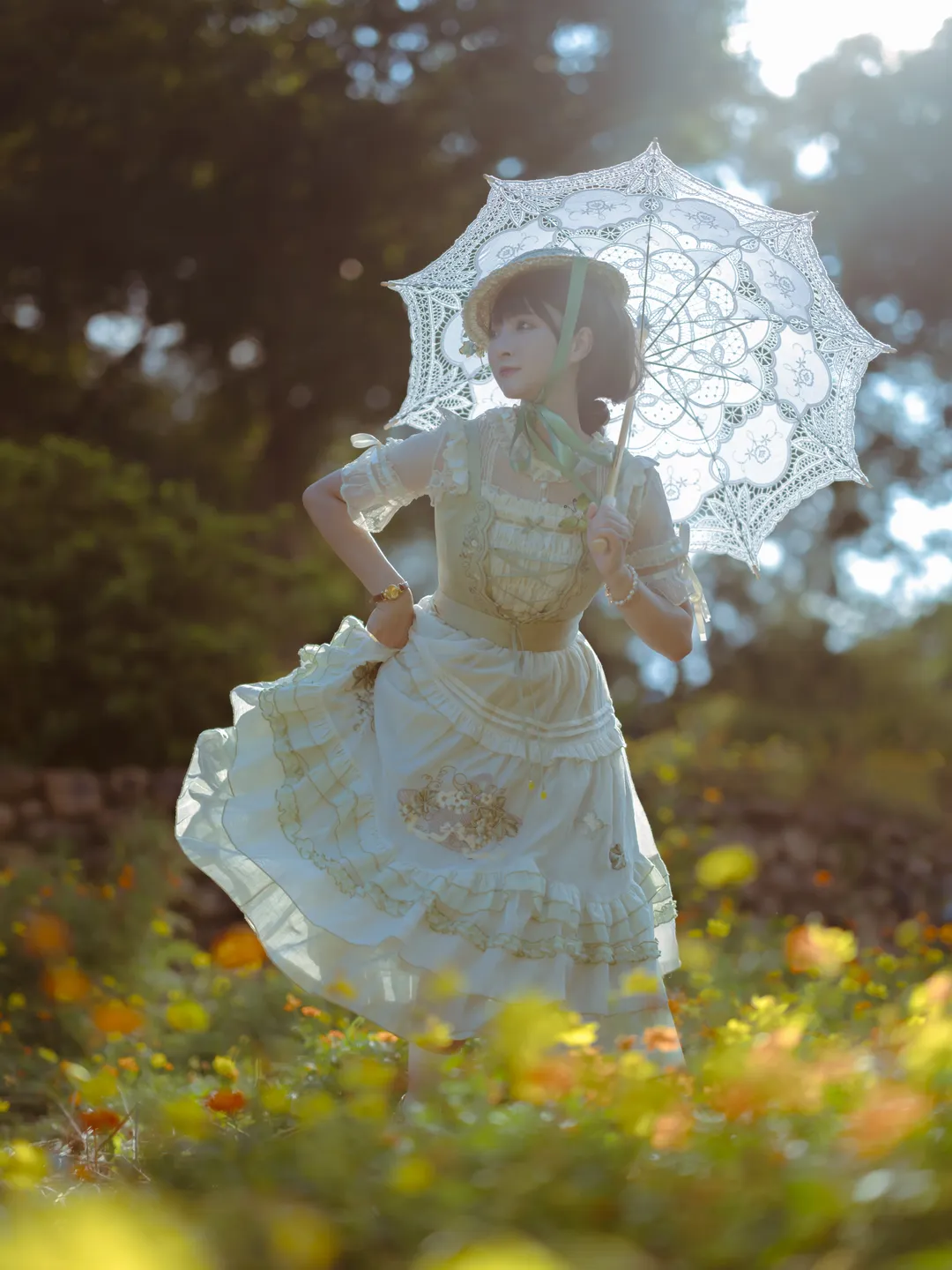 夏日草地上的法式油画少女穿搭 - 第 3 张