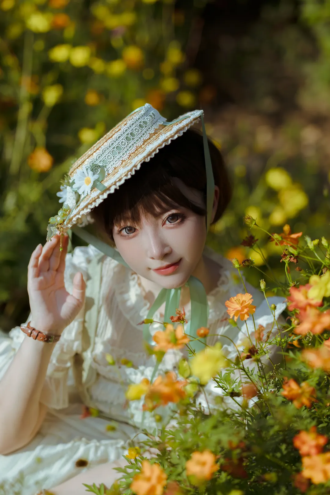 夏日草地上的法式油画少女穿搭 - 第 5 张