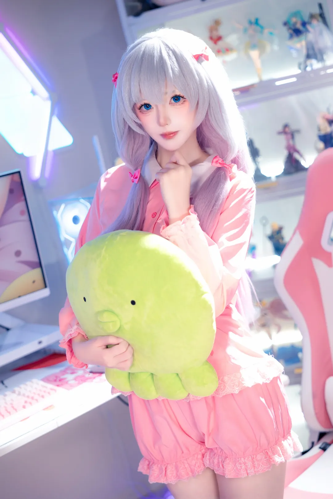 【和泉纱雾cos】埃罗芒阿老师粉色家居服日常 - 第 3 张
