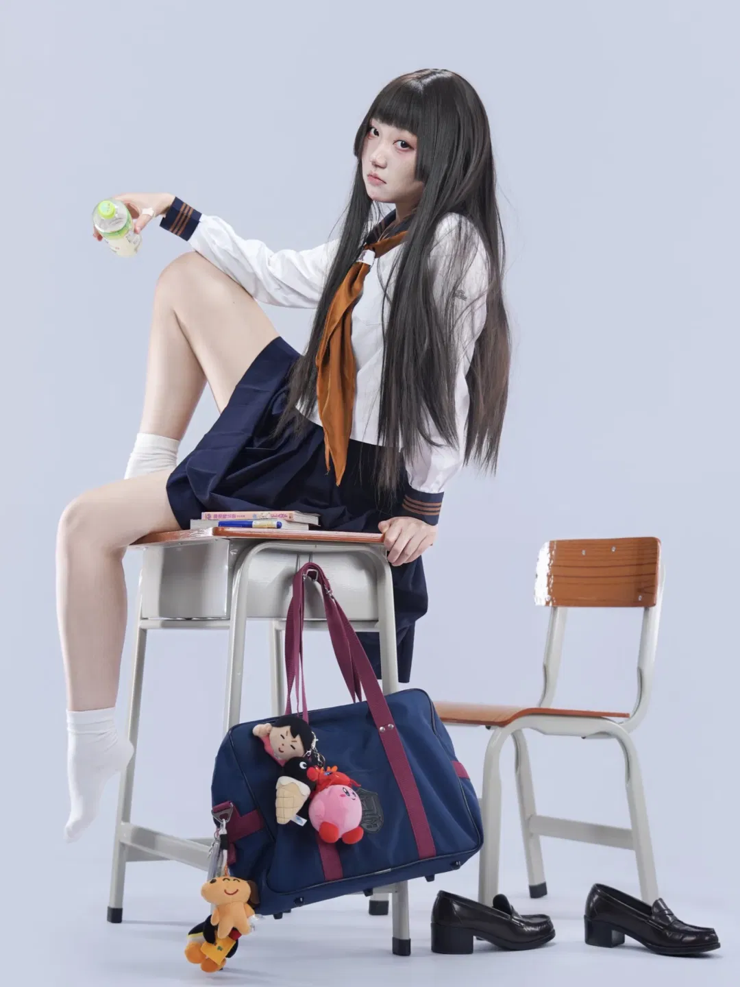 日系校供水手服日常感坐姿分享 - 第 1 张