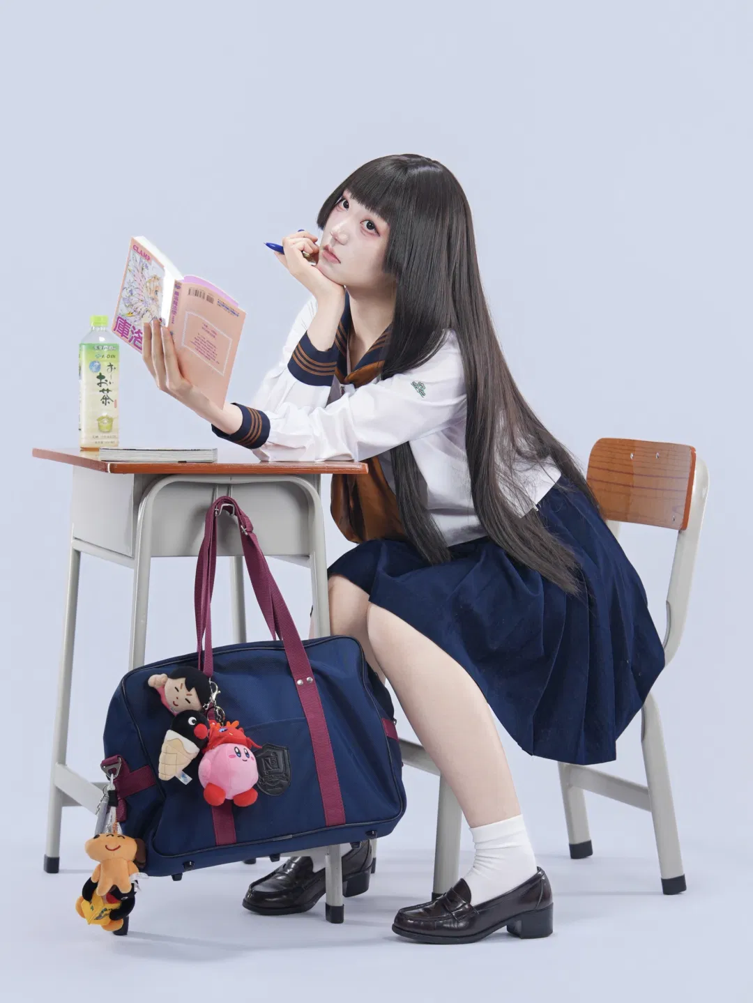 日系校供水手服日常感坐姿分享 - 第 10 张