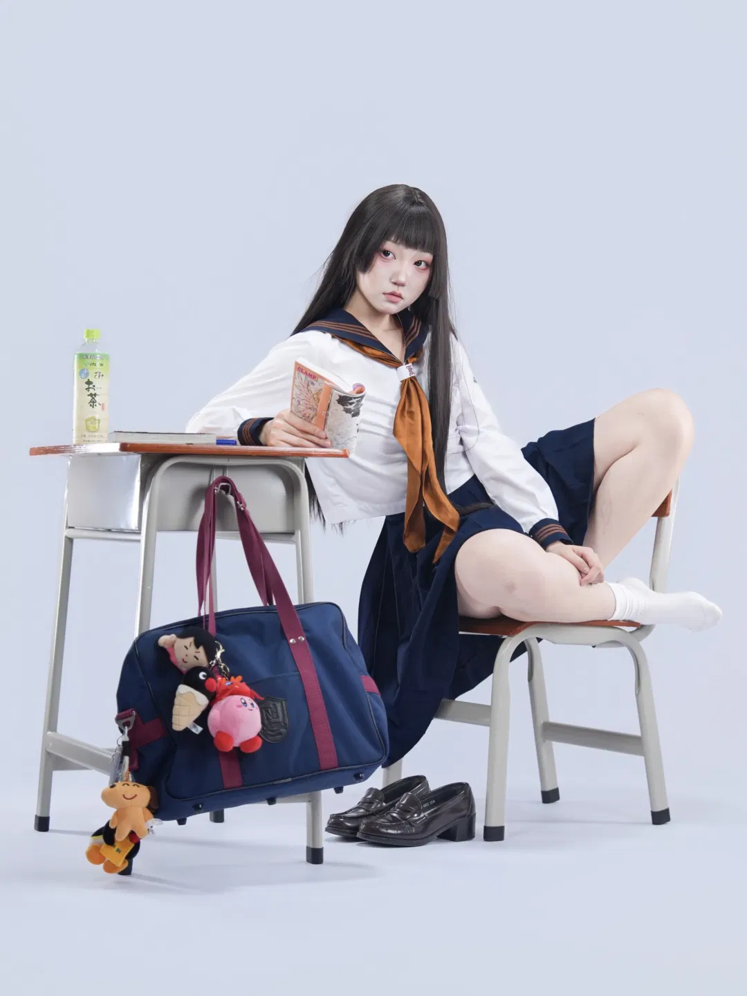 日系校供水手服日常感坐姿分享 - 第 3 张