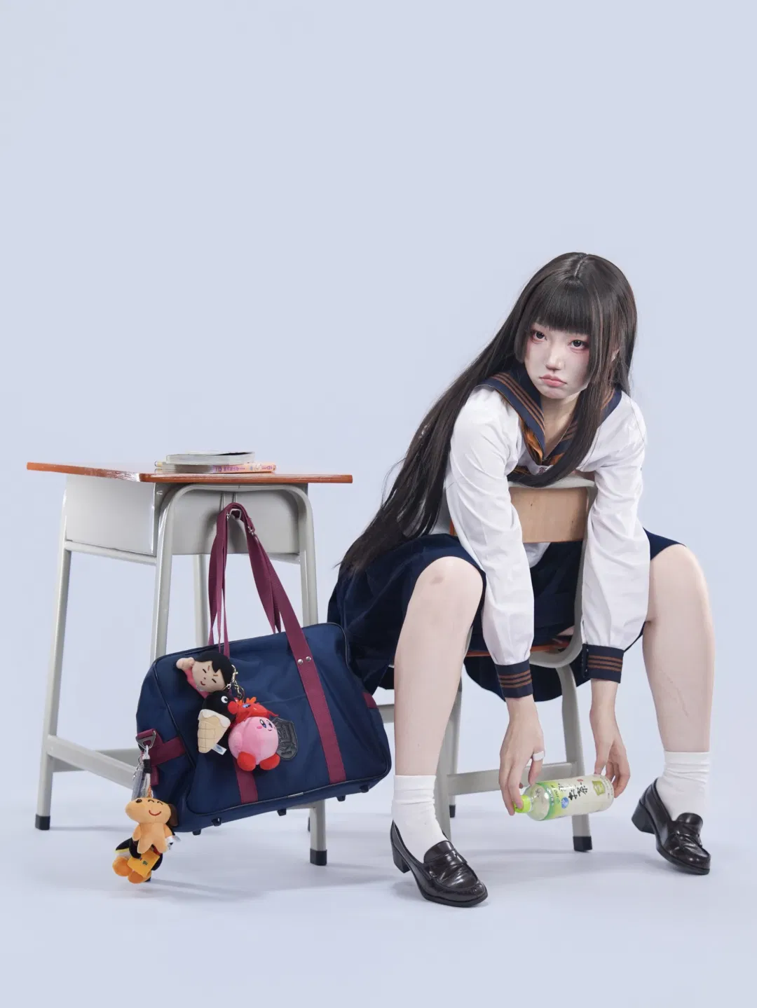 日系校供水手服日常感坐姿分享 - 第 4 张