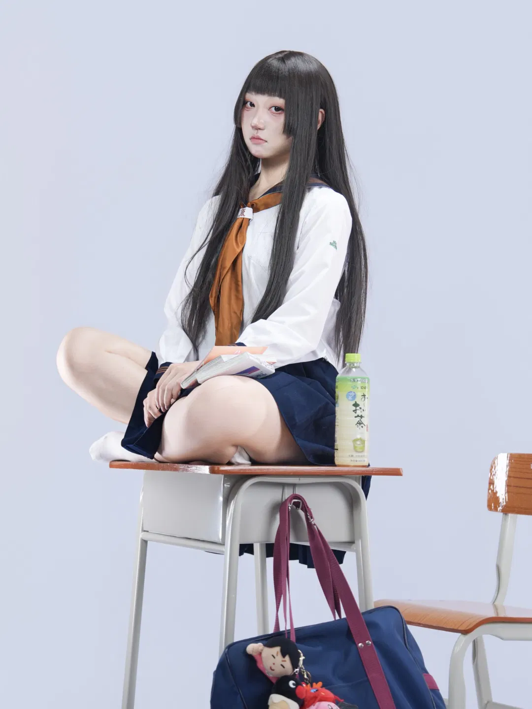 日系校供水手服日常感坐姿分享 - 第 6 张